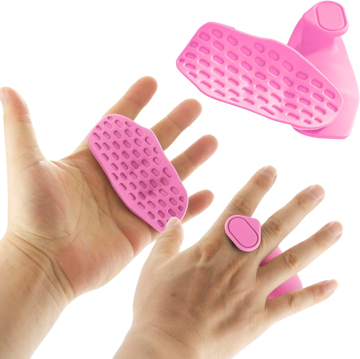Weight Lifting Grips - Rubber Anti-Slip Workout Grips, Ergonomics Hand Protector Gloves for Gym Training and Exercise, Dumbbell, Bar Pad, Pull Up Men Women, No Sweaty (Red) - Image 1