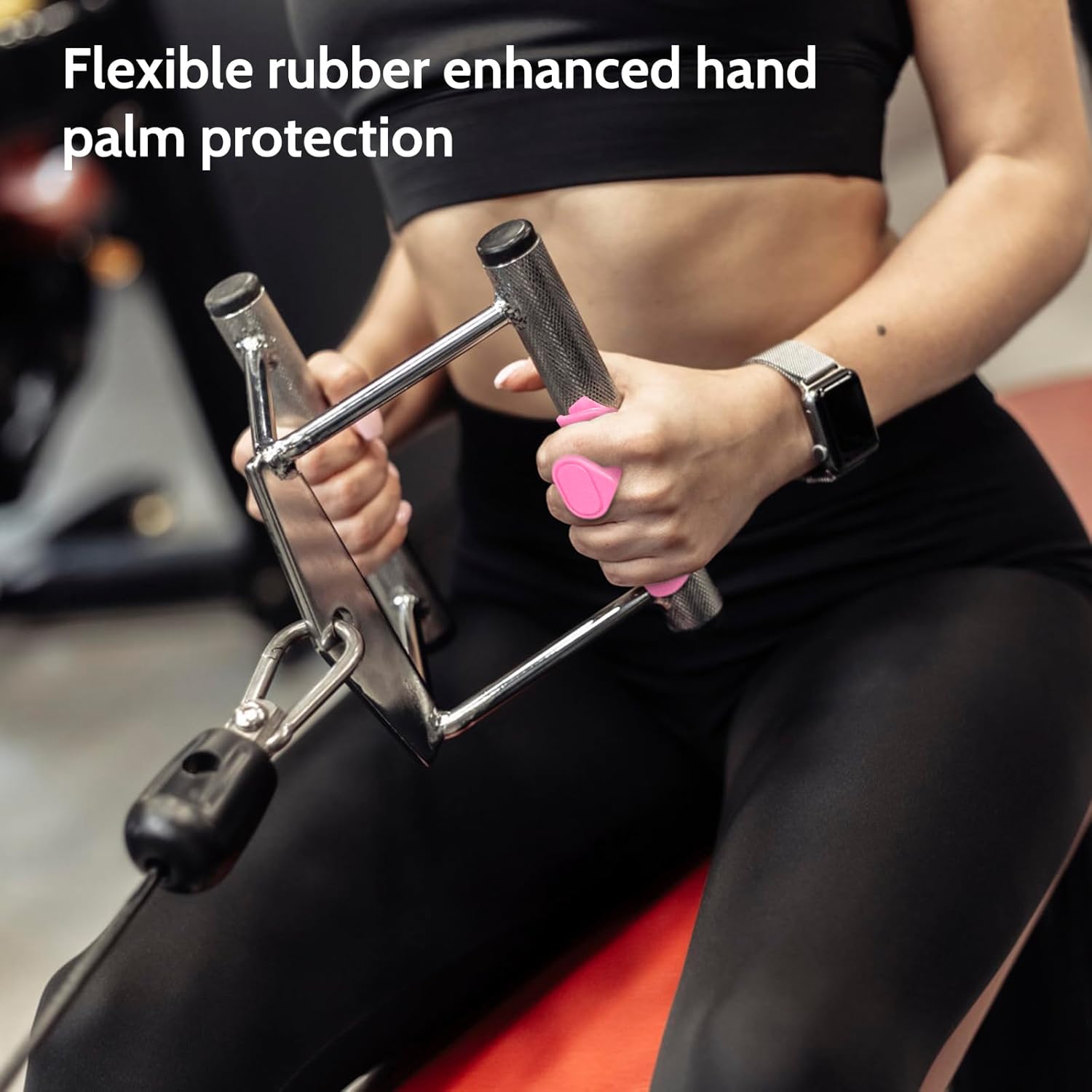 Weight Lifting Grips - Rubber Anti-Slip Workout Grips, Ergonomics Hand Protector Gloves for Gym Training and Exercise, Dumbbell, Bar Pad, Pull Up Men Women, No Sweaty (Red) - Image 8