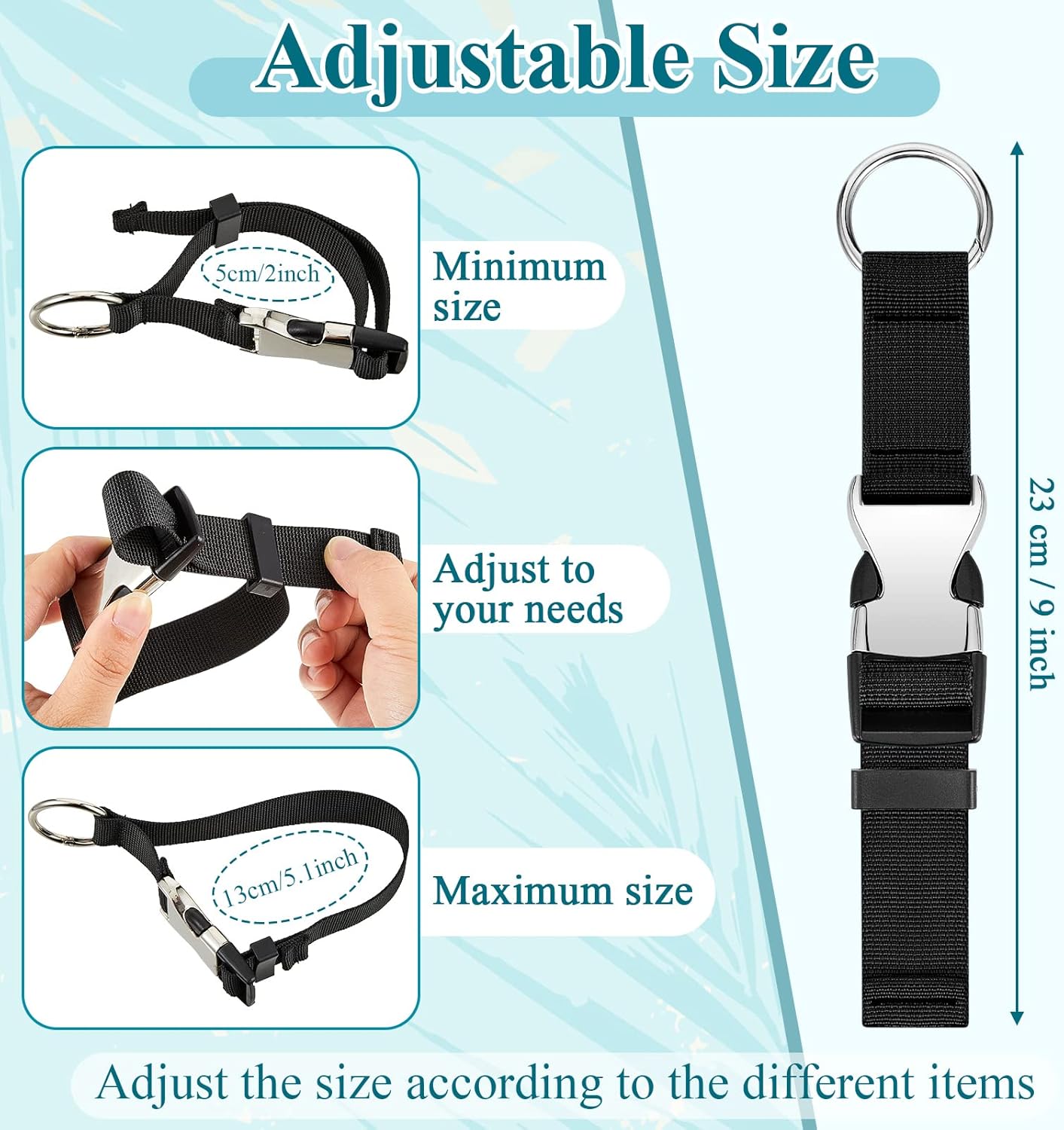 3 Pcs Add a Bag Luggage Straps Gripper Heavy Duty Jacket Valises Strap for Travel Belt with Buckle Adjustable Baggage Black, Blue and Grey - Image 2