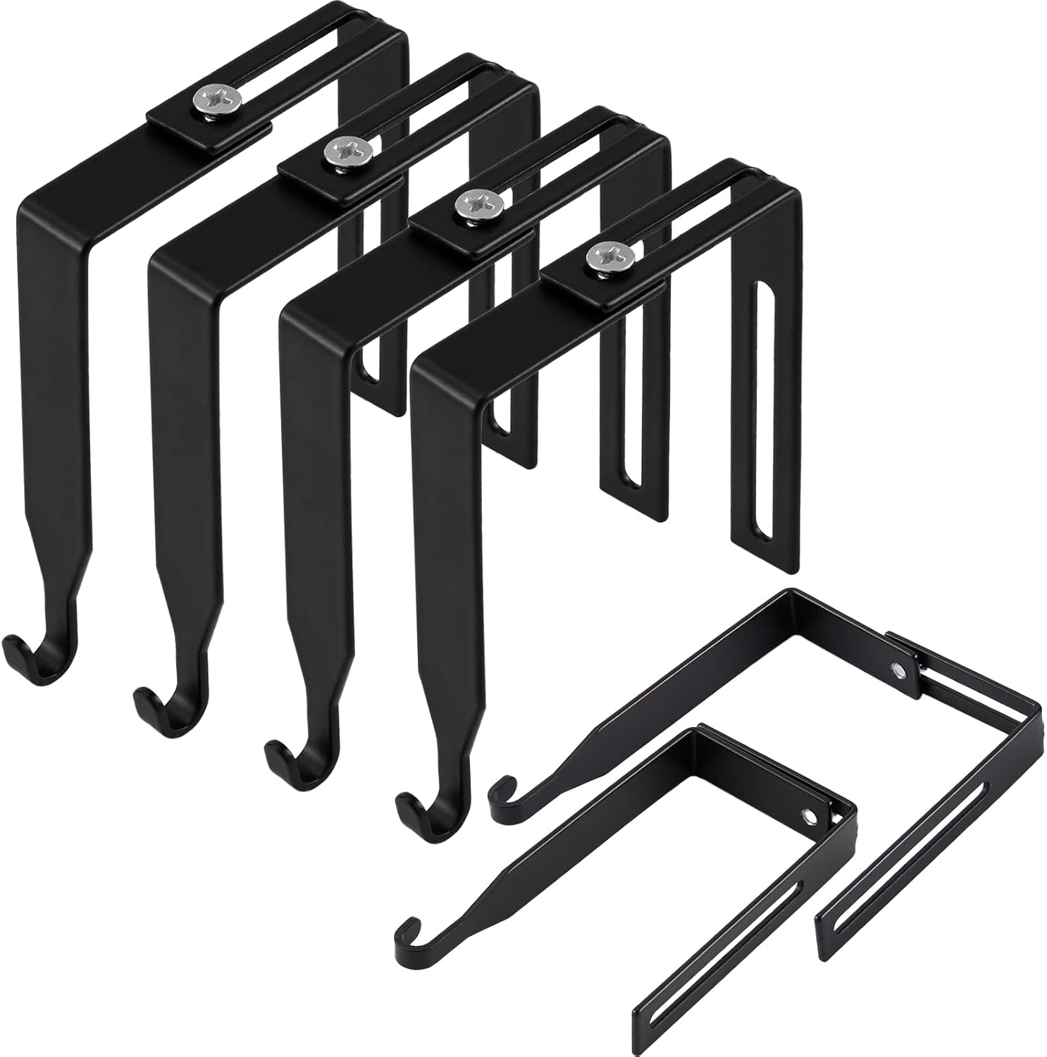 4 Pcs Adjustable Cubicle Hanger Universal Partition Metal Hooks Door Hanger, Adjusted to Fit Panels with 1 3/8 Inch 3 1/2 Thickness for Office Whiteboard (Black) Black - Image 1