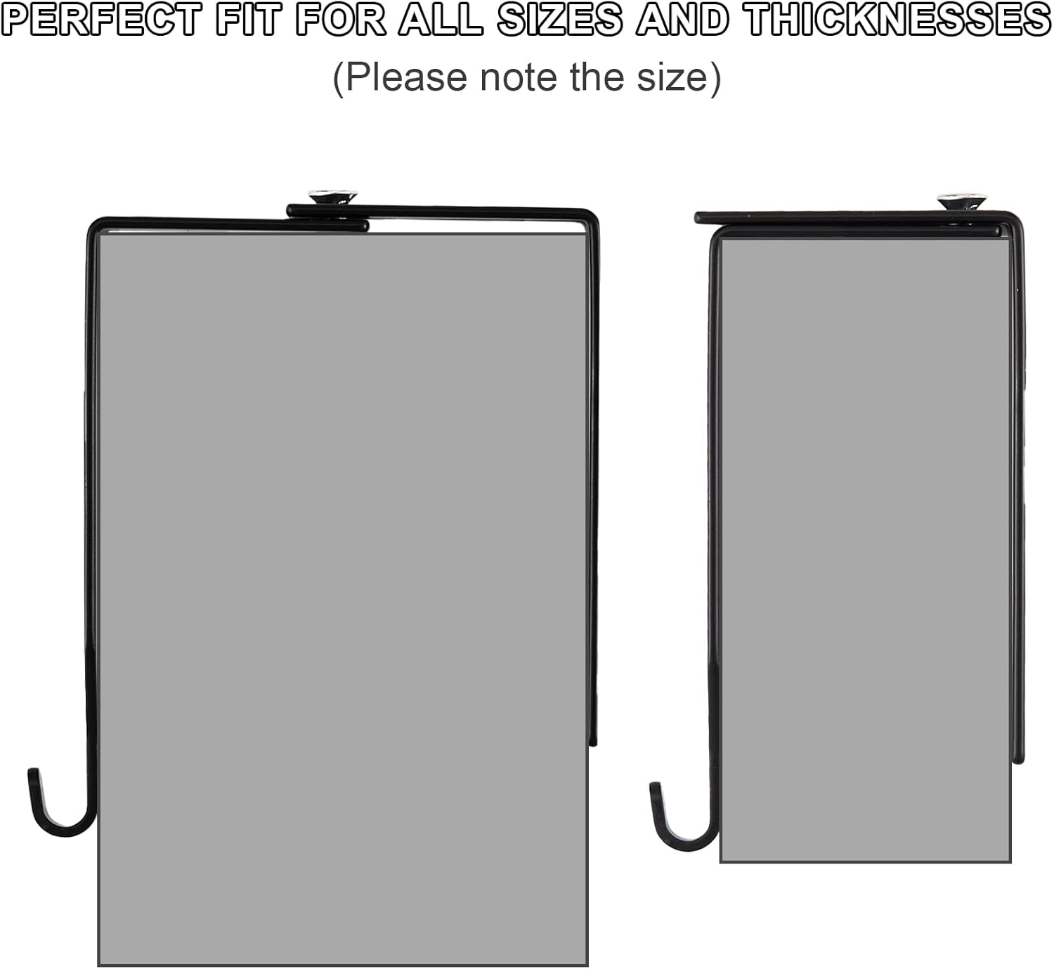 4 Pcs Adjustable Cubicle Hanger Universal Partition Metal Hooks Door Hanger, Adjusted to Fit Panels with 1 3/8 Inch 3 1/2 Thickness for Office Whiteboard (Black) Black - Image 5