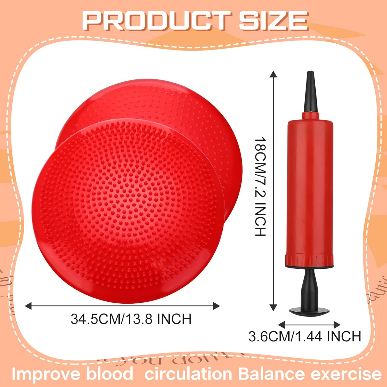6 Pcs Wiggle Seat Inflated Wobble Cushion for Sensory Kid 13 Inch Balance Disc Kids Flexible Seating Exercise Pad Chair Classroom Office School Curated Color - Image 2