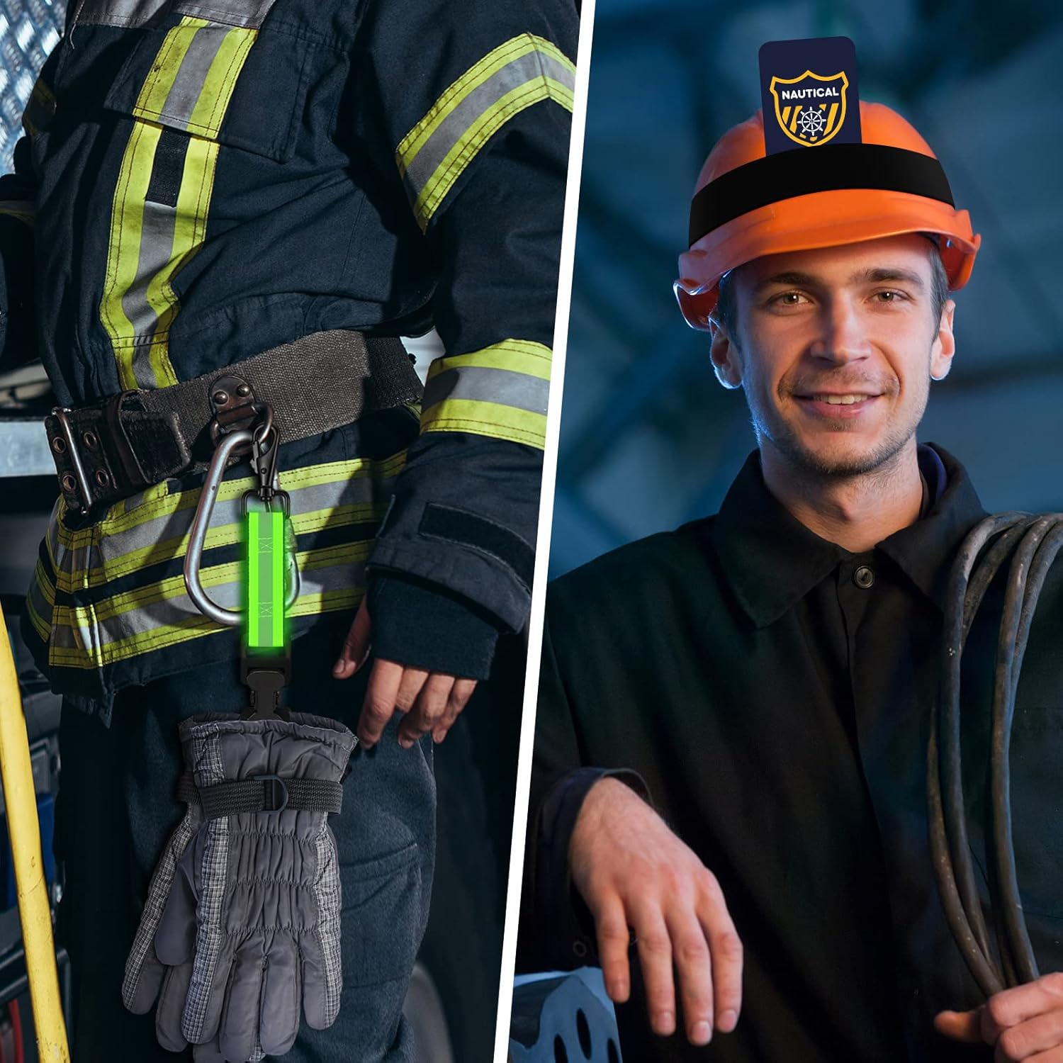 4 Pcs Firefighter Tools Include 2 Helmet Band Glove Strap Holder Fire Safety with Reflective Trim Accessories - Image 7