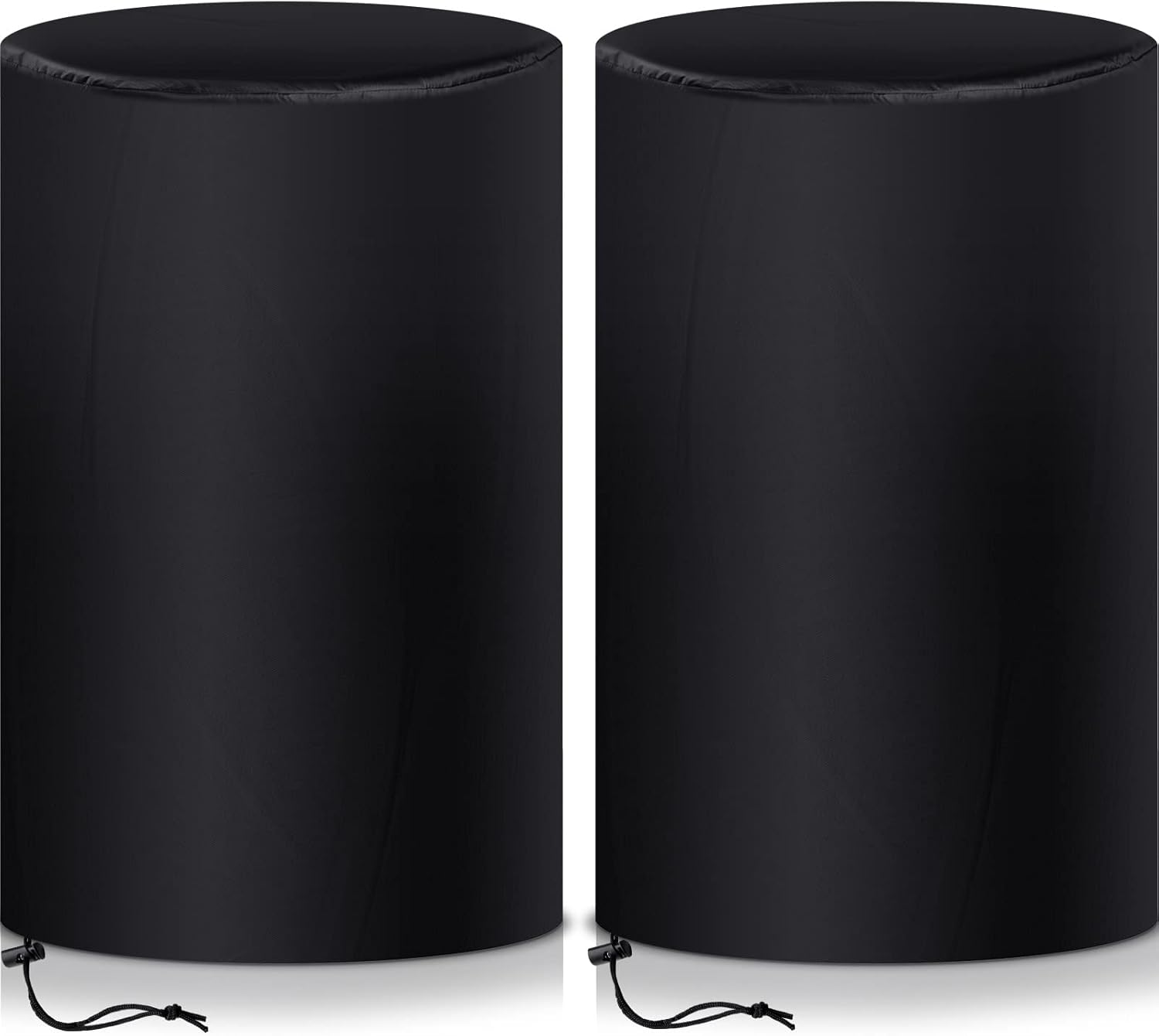 55 Gallon Drum Cover, 210D Oxford Cloth Water Storage Barrel 25 x 37 Inch Outdoor Waterproof Rain Snow Bucket lid with Drawstring, UV Protection, Anti Dust(2 Pcs) - Image 1