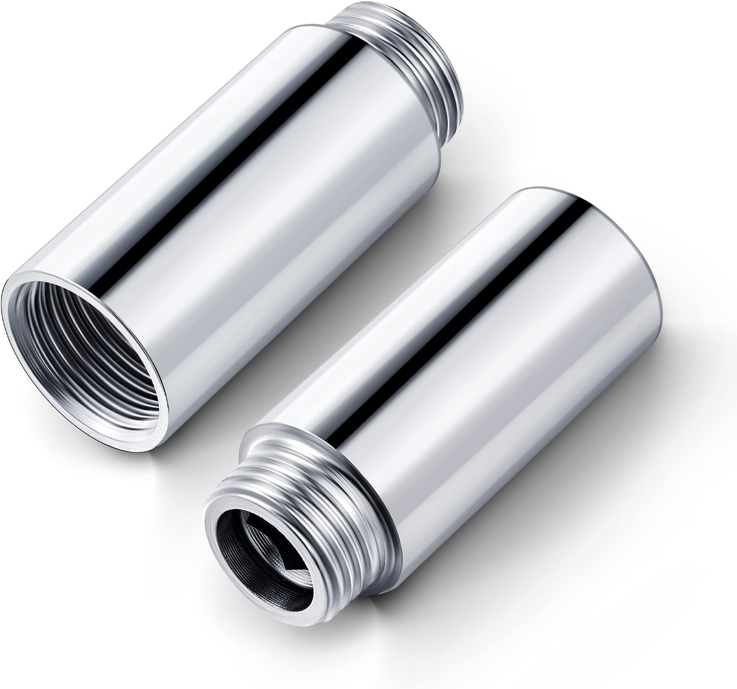 2 Pcs Shower Head Extension Arm Stainless Steel Pipe 1/2pt Male to Female Thread Cast Fitting Coupler Adapter(2 Inch) Inch - Image 1