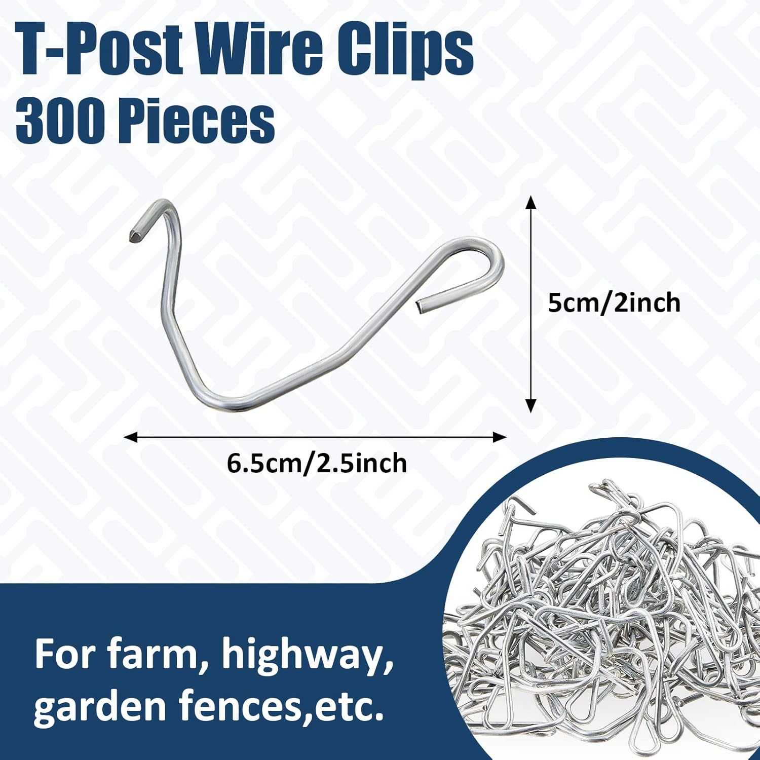 300 Pieces T Post Wire Clips Fence Fencing for Securing Galvanized Steel Barbed Garden Farm Highway Sport Fences - Image 2