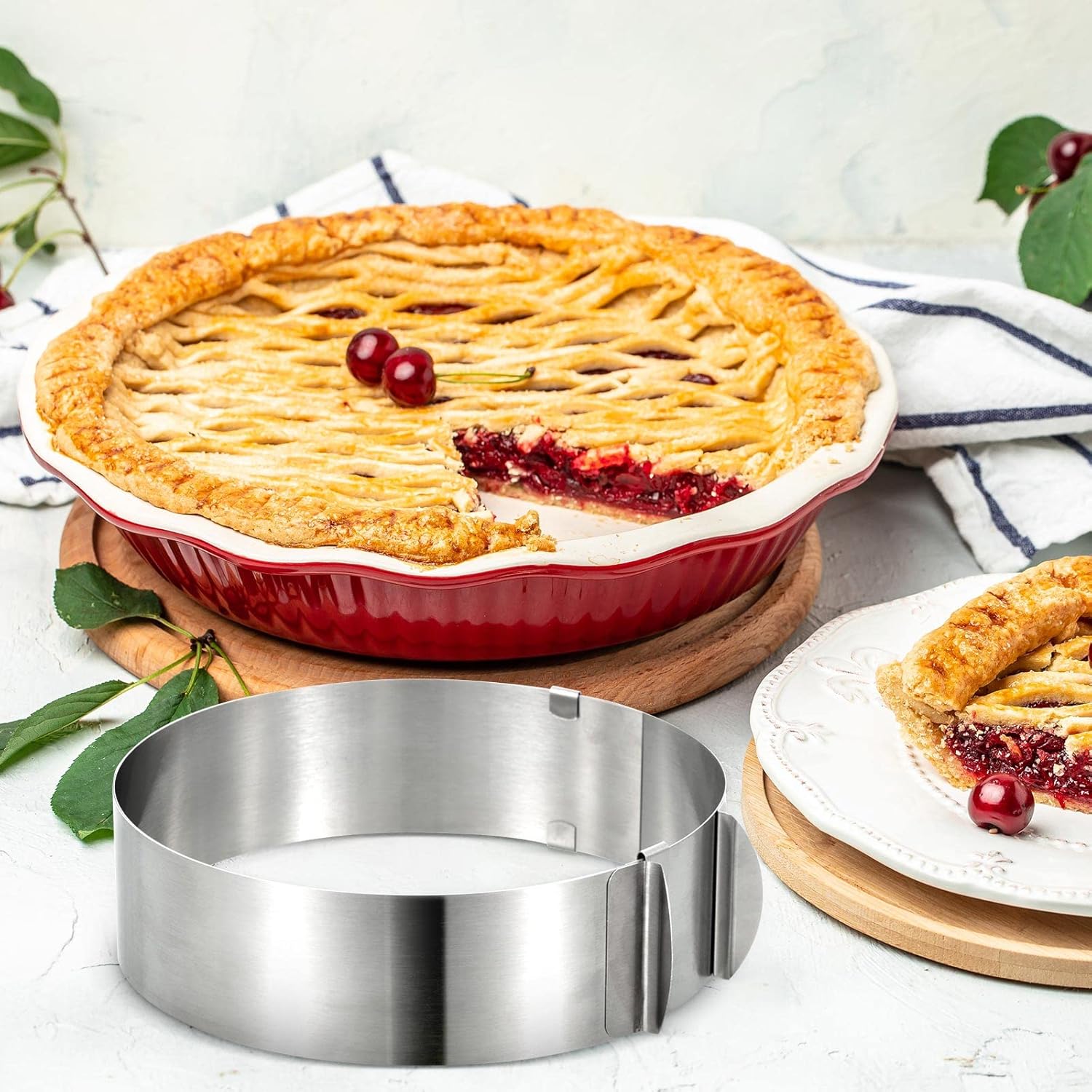 6-12 Inch Round Cookie Cutter Adjustable Circle Stainless Steel Cake Trimmer for Baking Kit Mousse Layered Biscuit Food Tiramisu Pastry - Image 7