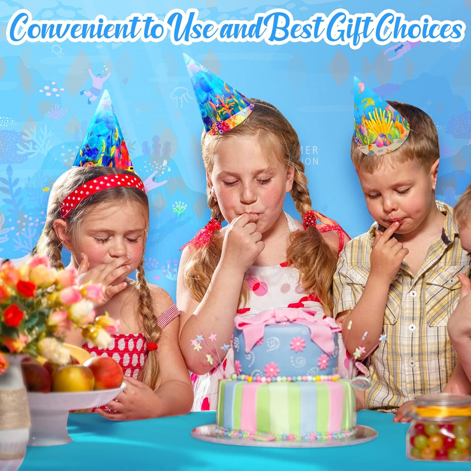 12 Pcs Ocean Theme Round Tablecloth,disposable Assorted Blue Tablecloth, Plastic Light Table Covers for Under the Sea Beach Surf Pool Party Birthday Decoration, 84