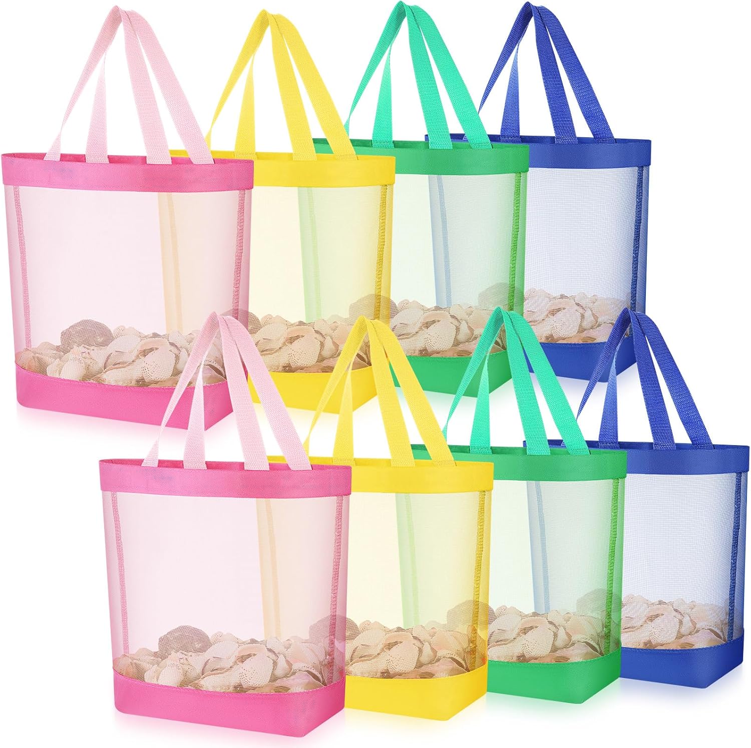 11 x 12.9 Inche Mesh Beach Tote Bags Mini Pool Reusable Colorful Polyester for Travel Party Swim Toys - Image 1