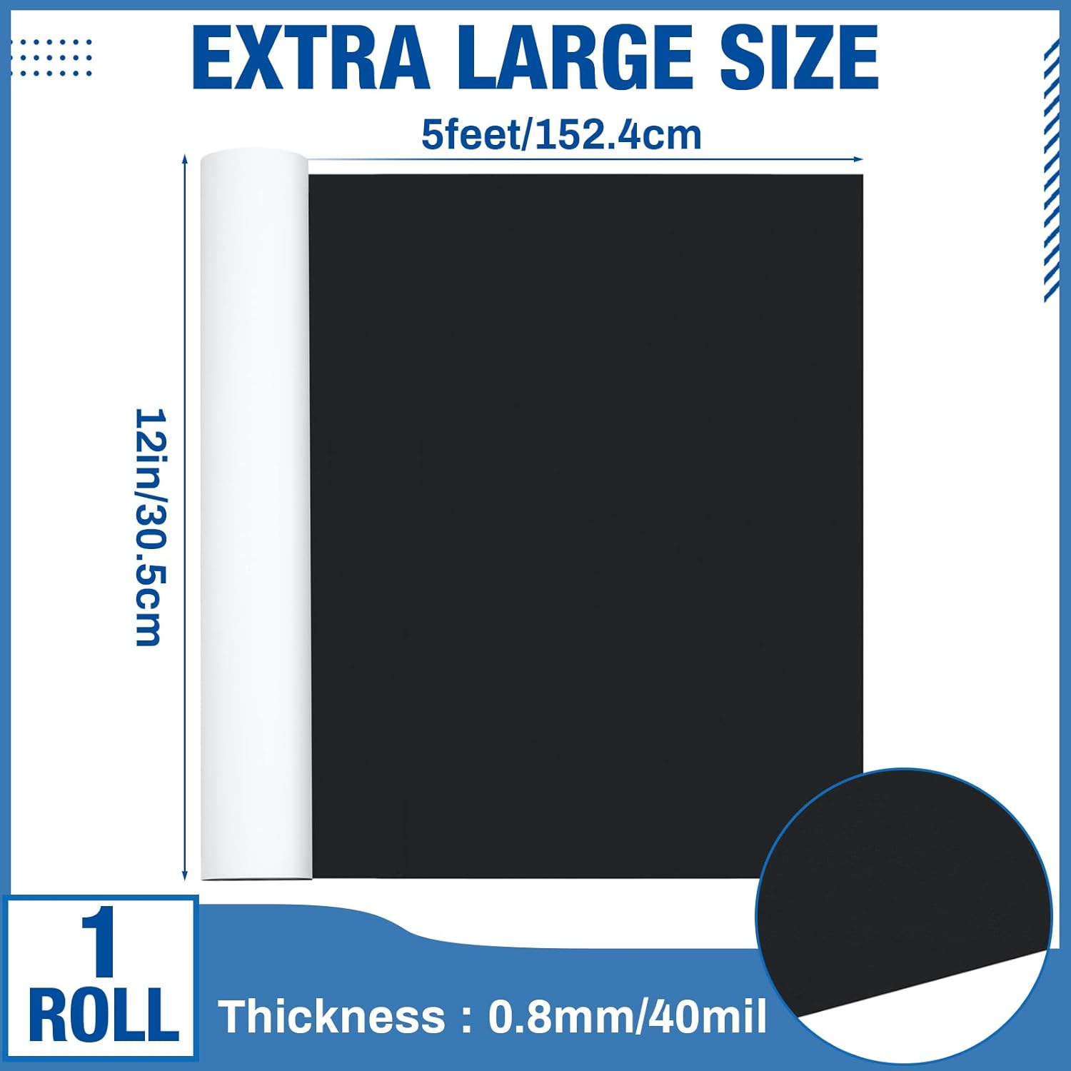 Extra Large 12 in x 5 ft 40 Mil Blank Car Magnet Roll Vehicle Magnetic Signs Flexible Automotive Strong Printable Magnets Sheet Stickers for Trucks Bumper Advertising Business - Image 2
