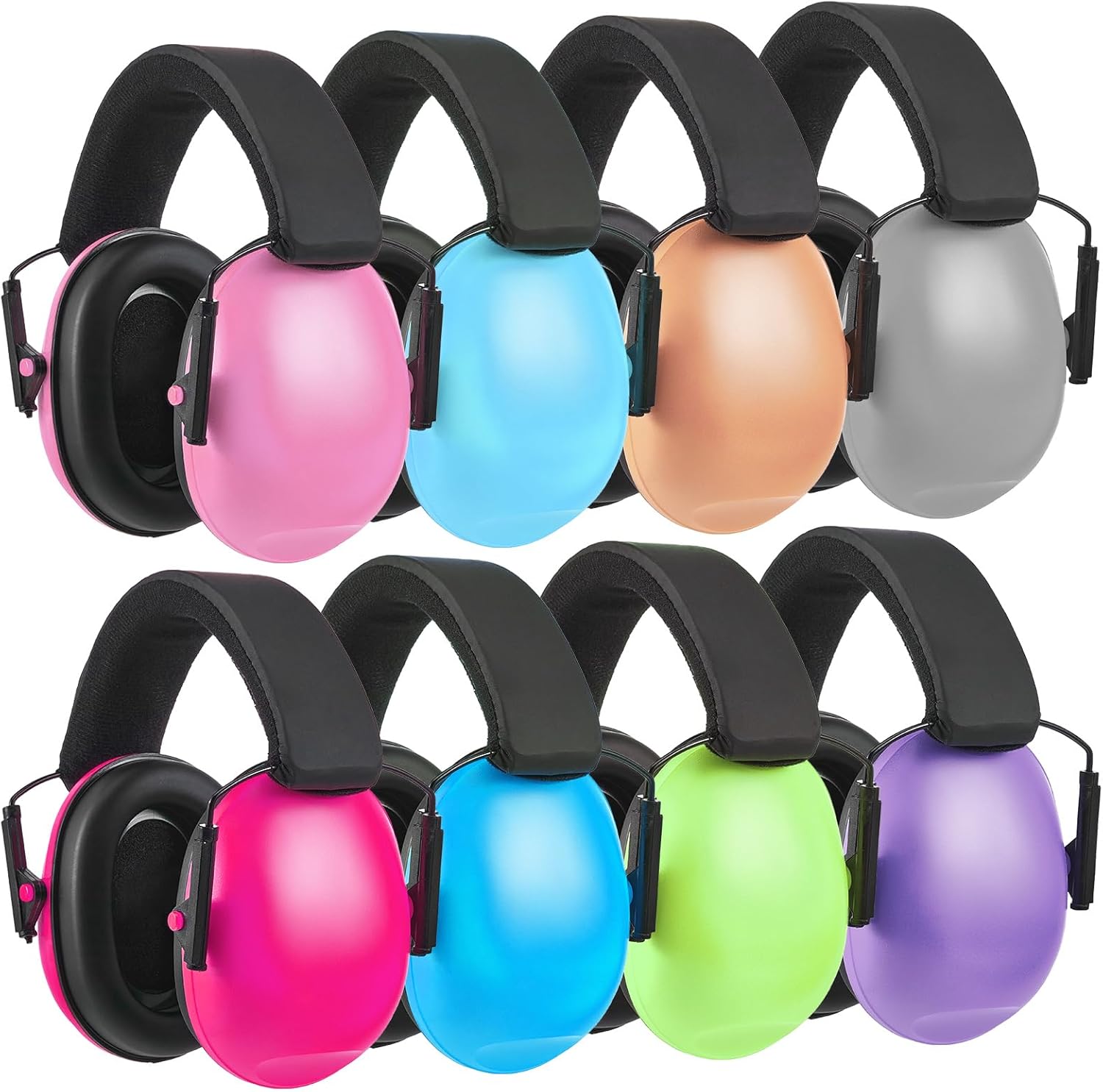 8 Pcs Kids Ear Protection Noise Cancelling Headphones Reduction Muffs 27dB Hearing (8 Colors) Colors - Image 1