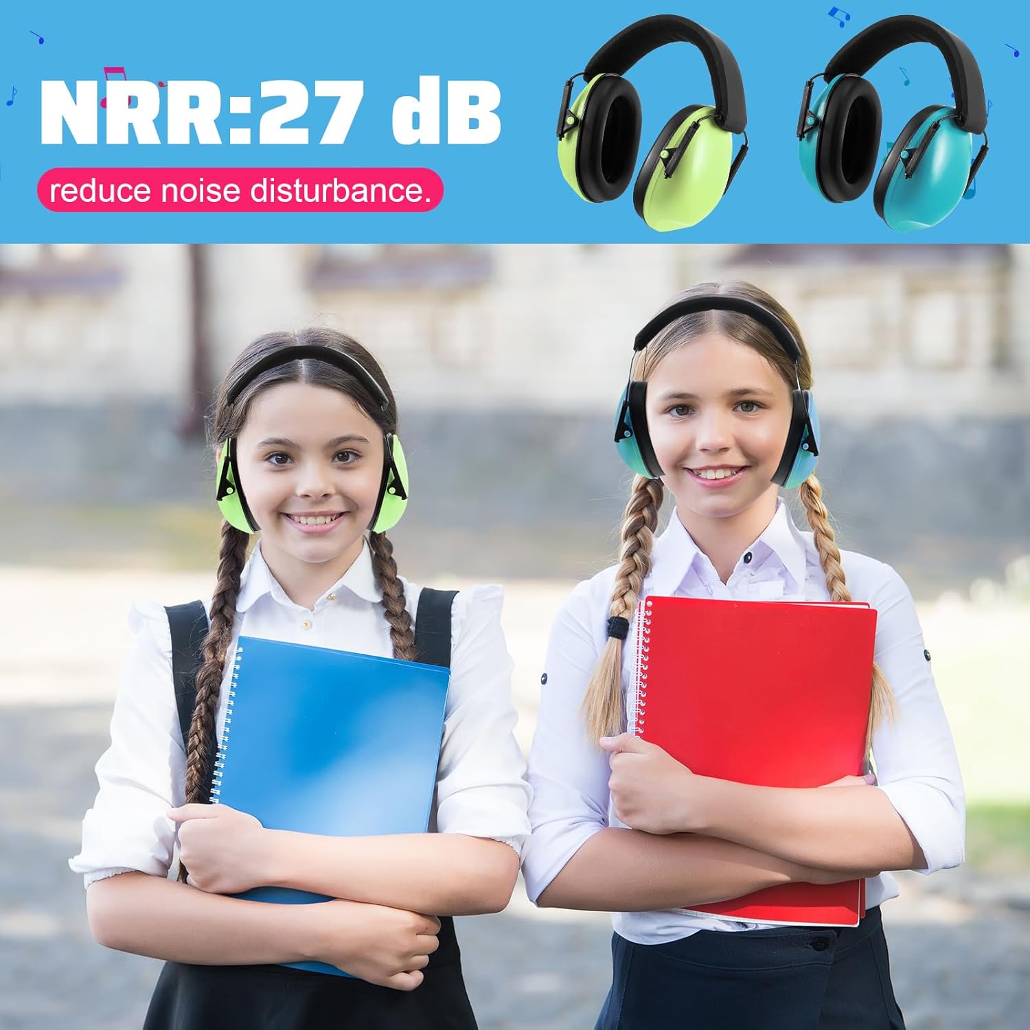 8 Pcs Kids Ear Protection Noise Cancelling Headphones Reduction Muffs 27dB Hearing (8 Colors) Colors - Image 5