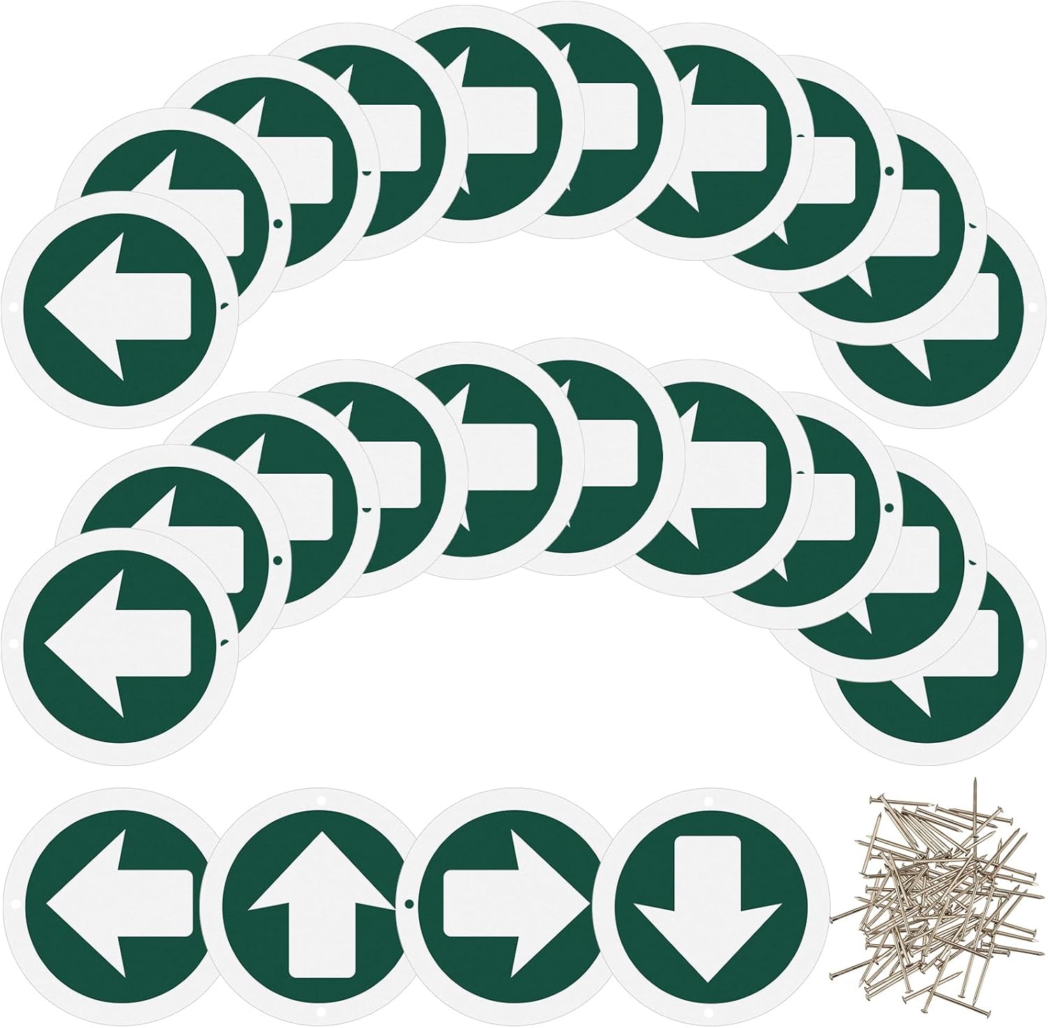 36 Piece Trail Markers Bright Reflective Green Signs Marking Reflectors for Hiking Hunting Camping Backpacking Walking Driveway Office New Place, Easy to Mount - Image 1