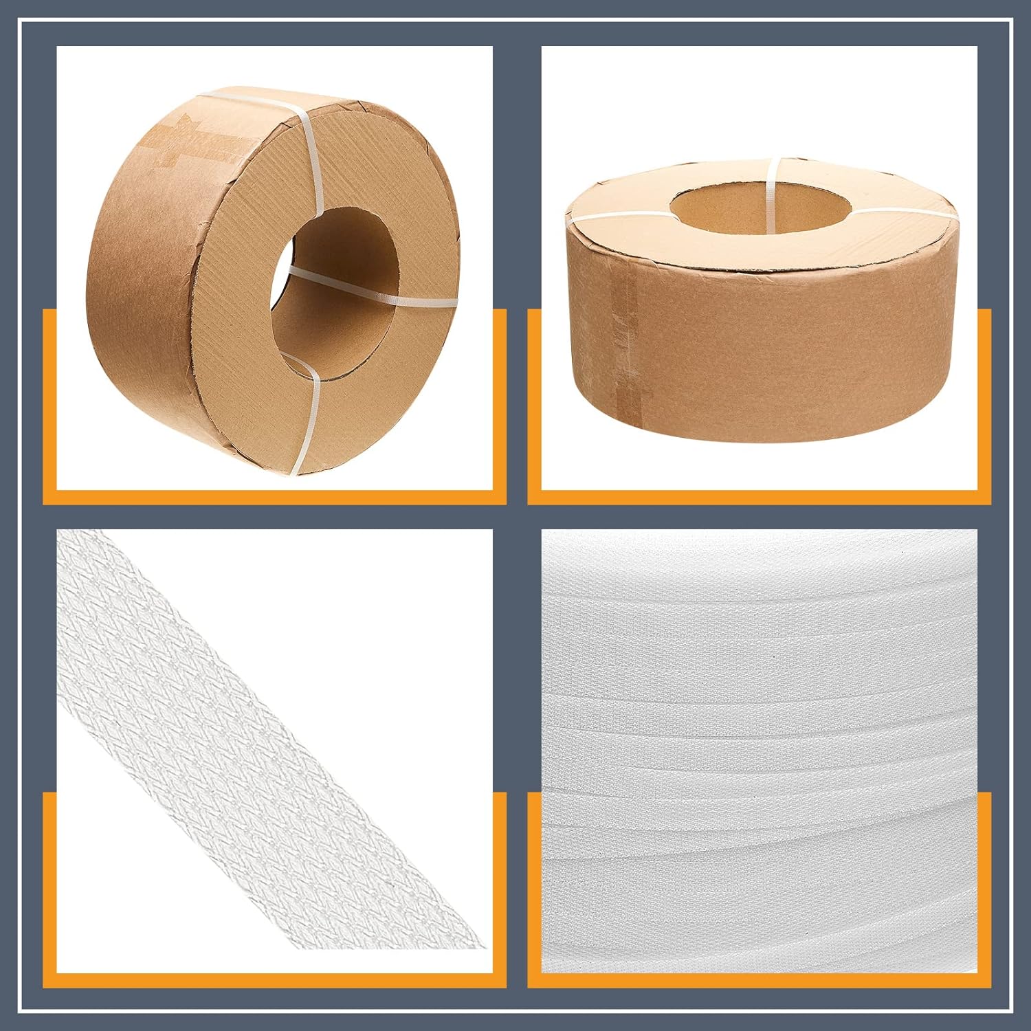 1/2 Inch Strapping, Polypropylene (PP) Heavy Duty Poly Packaging Strapping Roll 440 Lbs Break Strength for Banding Packing Industrial Machine(9900 ft,White) White 9900 ft - Image 4