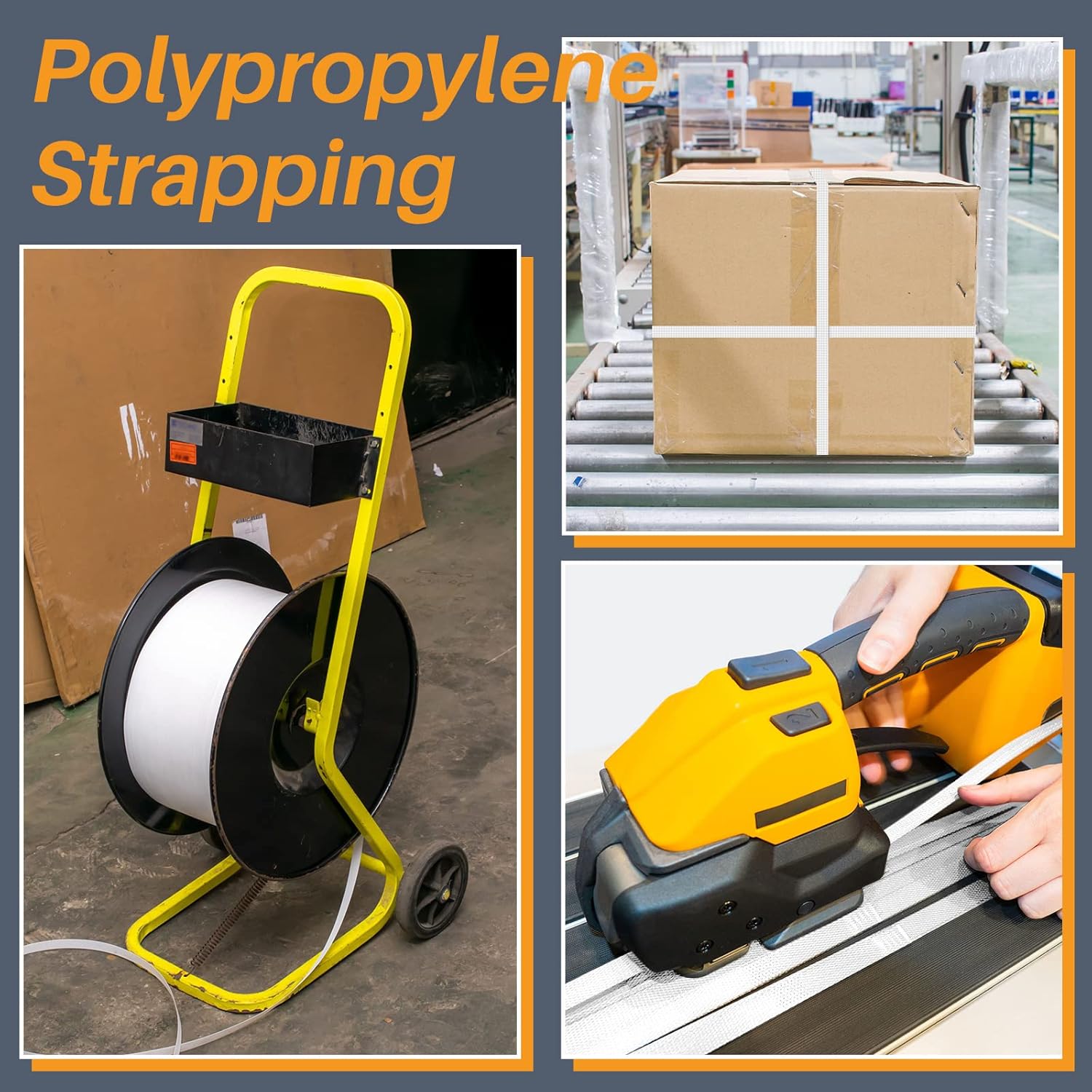 1/2 Inch Strapping, Polypropylene (PP) Heavy Duty Poly Packaging Strapping Roll 440 Lbs Break Strength for Banding Packing Industrial Machine(9900 ft,White) White 9900 ft - Image 6