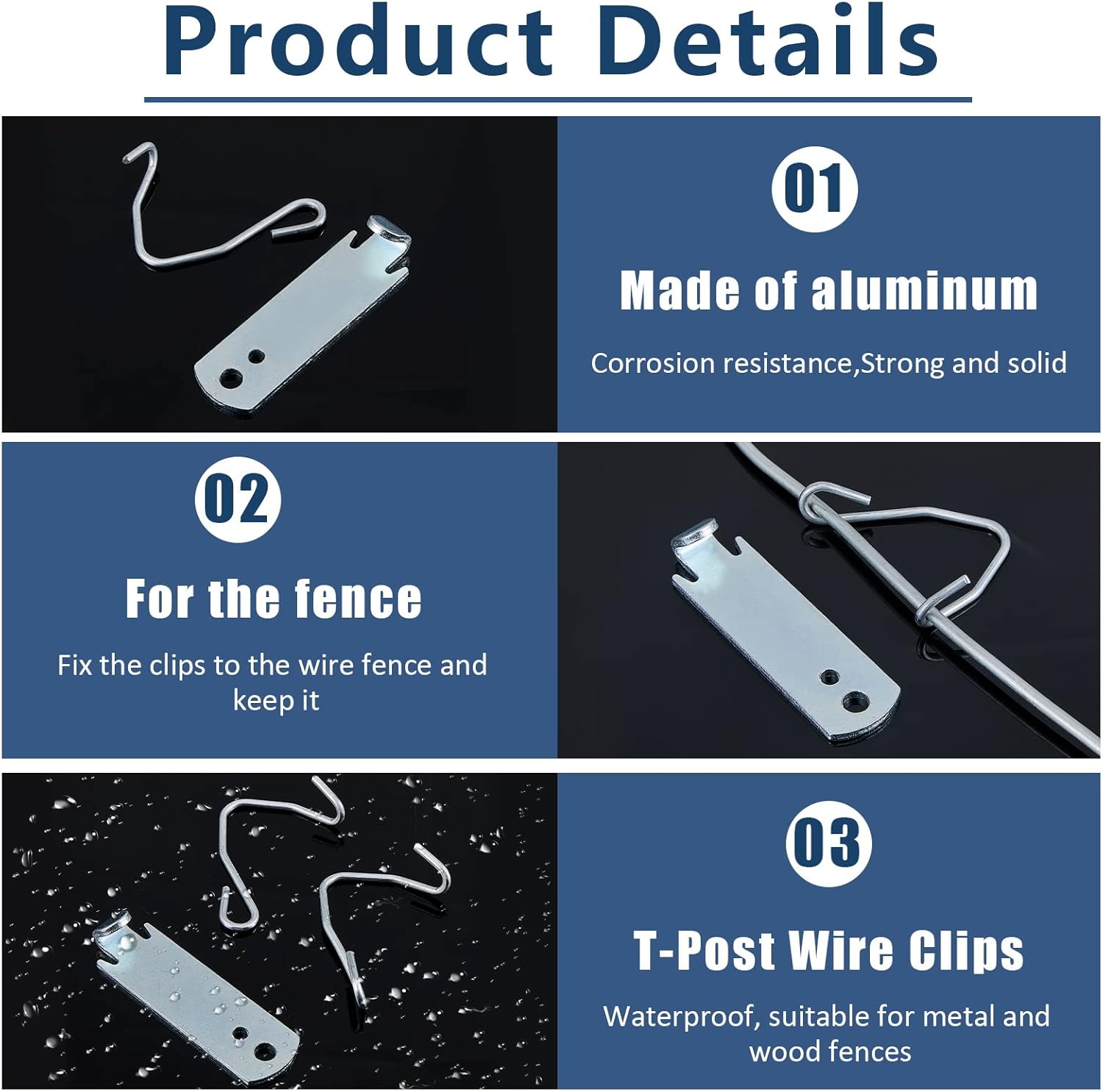 102 Pieces T Post Wire Clips Fence Twister for Galvanized Steel Tensioning Tool Fixing Clip Garden Farm Highway Sport Fences - Image 3