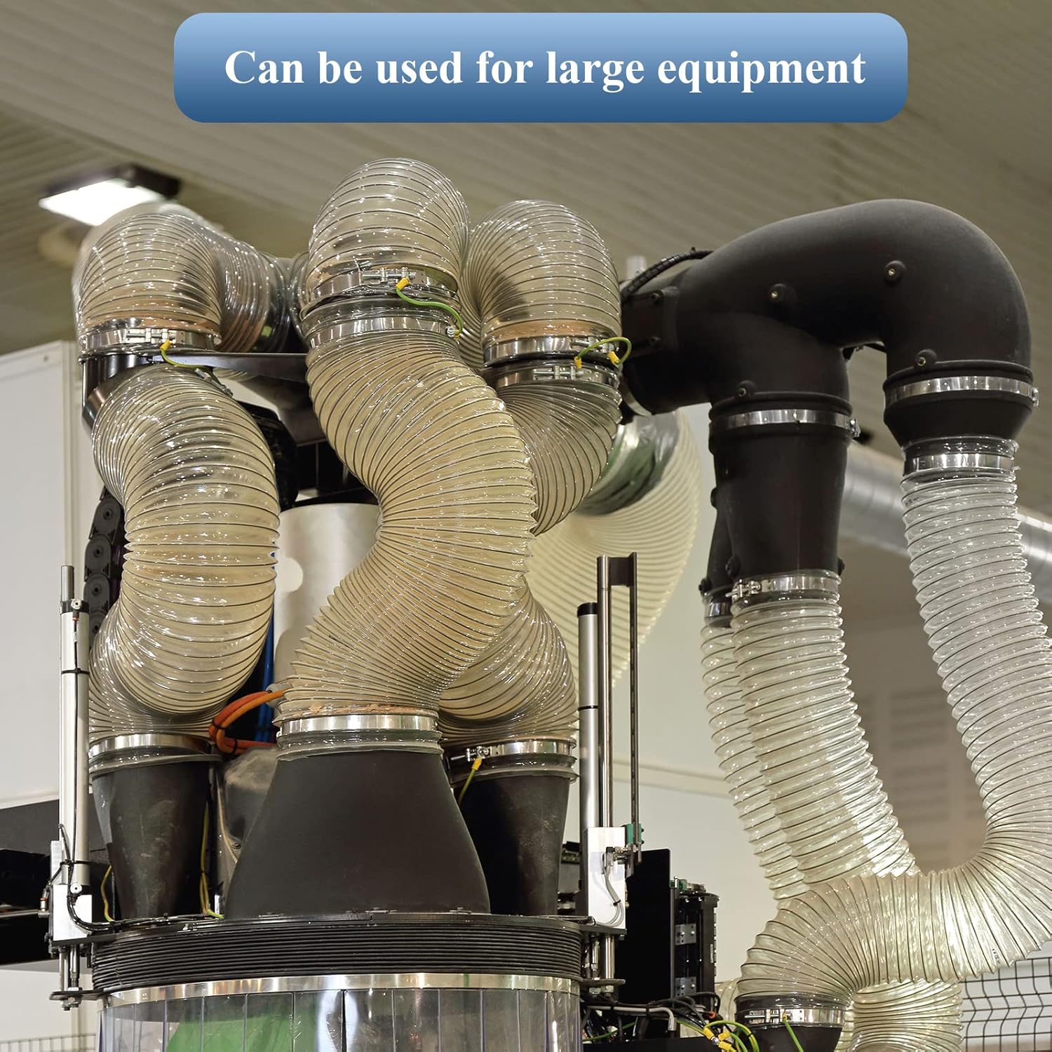 6 Inch, 10 ft Heavy PVC Dust Collection Hose, Flexible Clear Fume Hose with Stainless Steel Wire Coil and Clamp, Puncture Resistant Vacuum Fittings Collector Accessories - Image 6