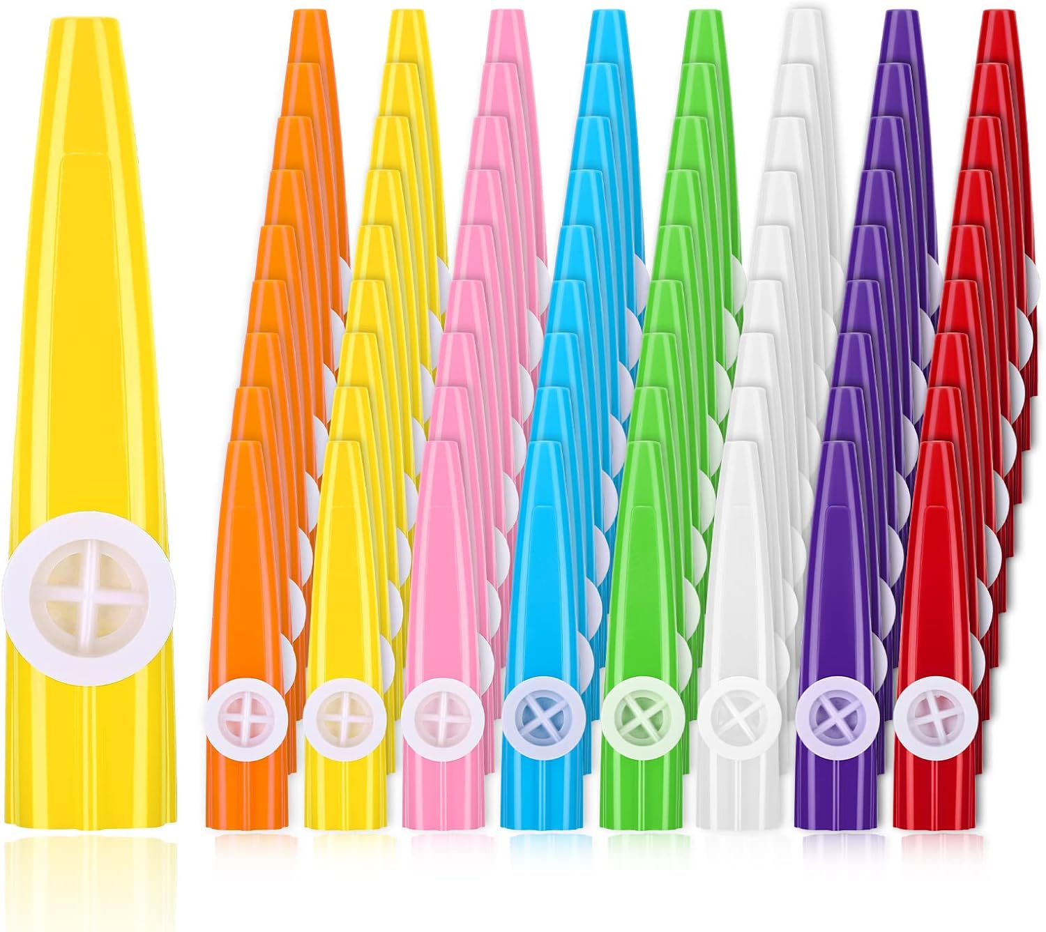 72 Pcs 8 Colors Plastic Kazoos Bulk Kazoo Musical Instruments for Party Favors Music Classroom and Events Gifts Bag Fillers Teacher Prizes Birthday Anniversary Christmas - Image 1