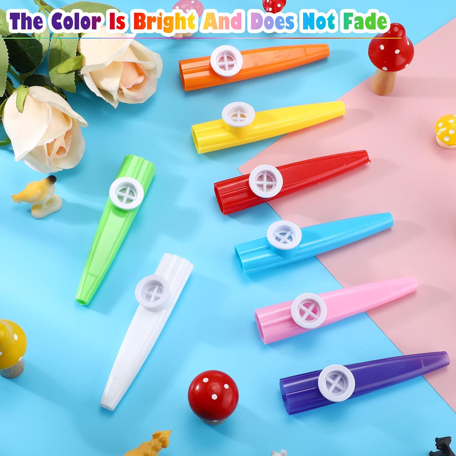 72 Pcs 8 Colors Plastic Kazoos Bulk Kazoo Musical Instruments for Party Favors Music Classroom and Events Gifts Bag Fillers Teacher Prizes Birthday Anniversary Christmas - Image 3