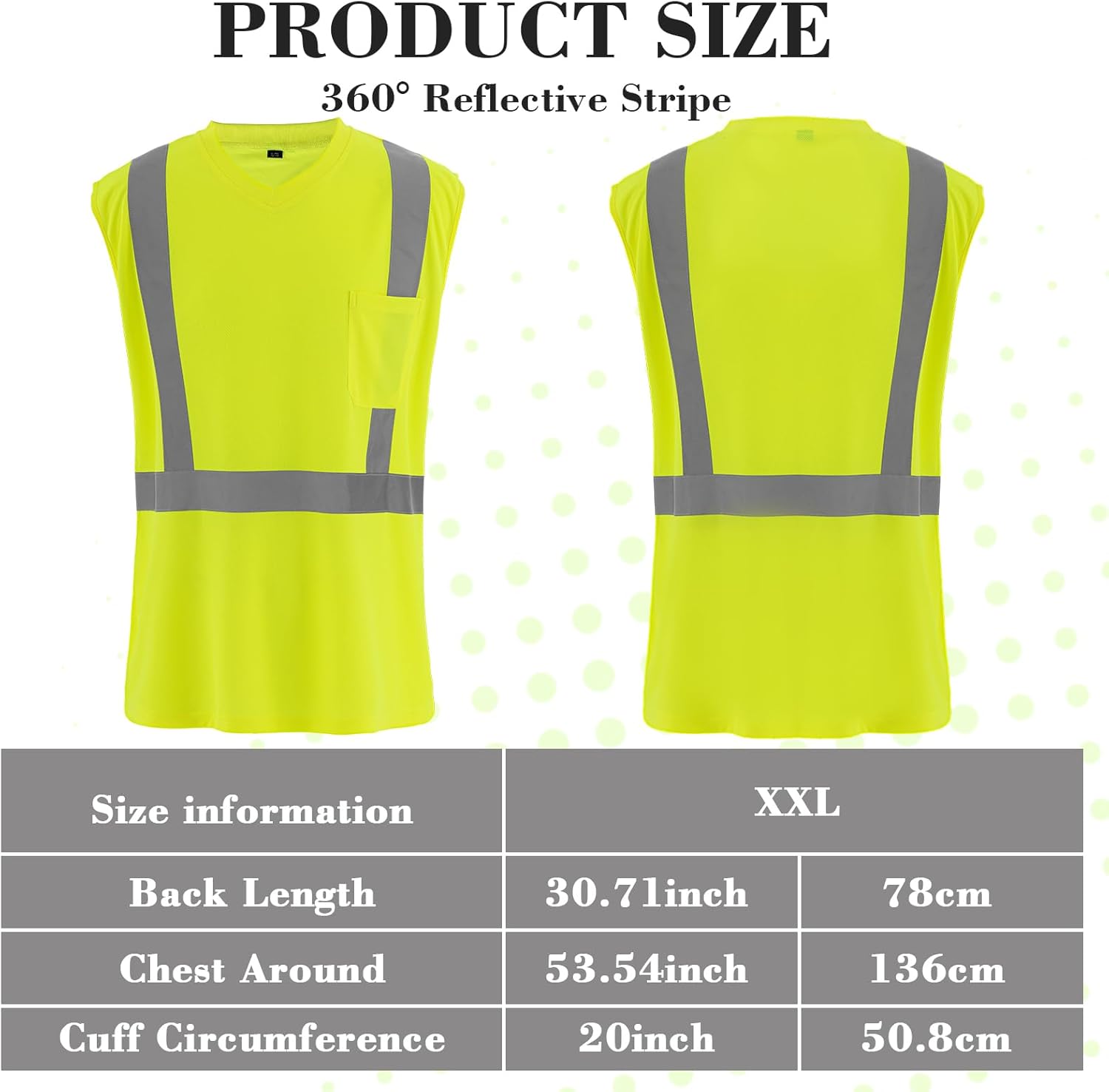 4 Pcs Hi Vis Sleeveless Reflective Shirt for Men Class 2 Construction Work Shirts with Pockets Women Lime 3X-Large - Image 2