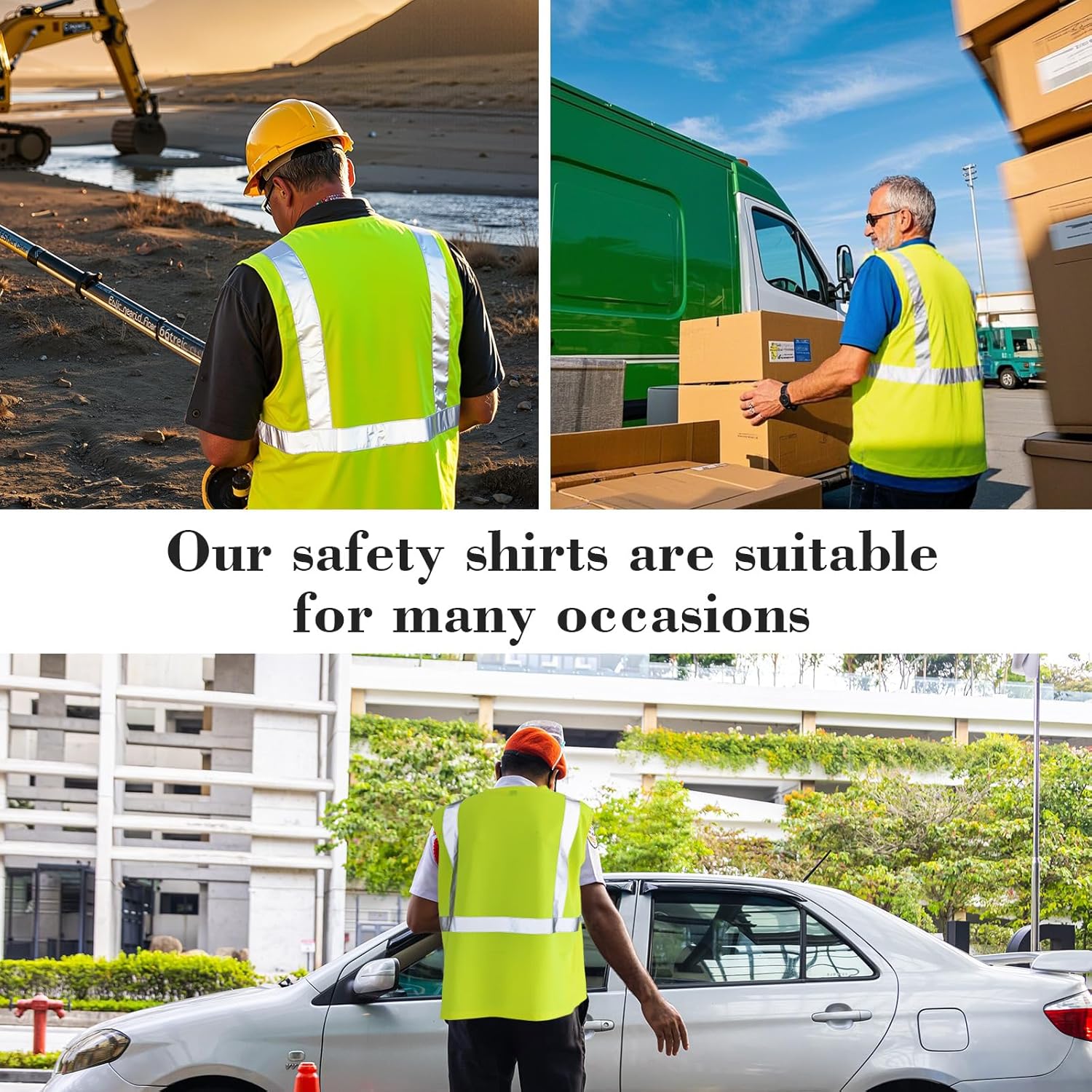 4 Pcs Hi Vis Sleeveless Reflective Shirt for Men Class 2 Construction Work Shirts with Pockets Women Lime 3X-Large - Image 7