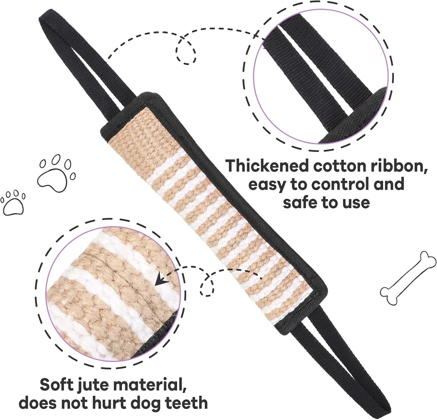 2 Pcs Dog Tug Toy,tug of War,Fight Pillow with Handles Tough Jute for Small Medium Large Dogs Puppy Training Bite Interactive Play - Image 3