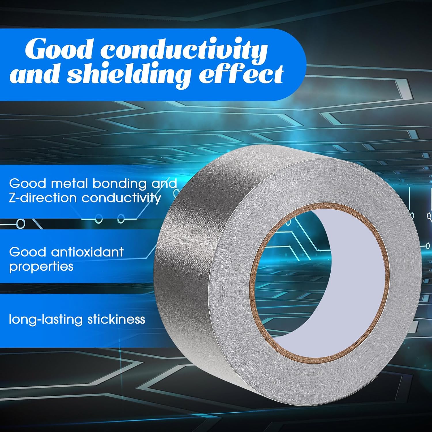 3 Roll Double Conductive Fabric Tape Cloth Adhesive Roll(1in x 100ft, 1.5in 2in 100ft)  1in 100ft - Image 3