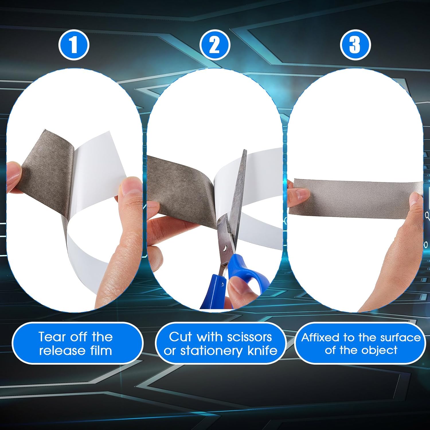 3 Roll Double Conductive Fabric Tape Cloth Adhesive Roll(1in x 100ft, 1.5in 2in 100ft)  1in 100ft - Image 6