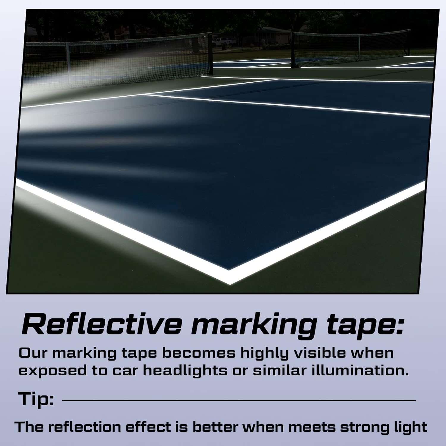 230 Ft Driveway Basketball Tape Outdoor Court Adhesive Marking Lines for Tennis Badminton Parking Floor Pavement Indoor, 2 in Wide (White, PVC) White - Image 2