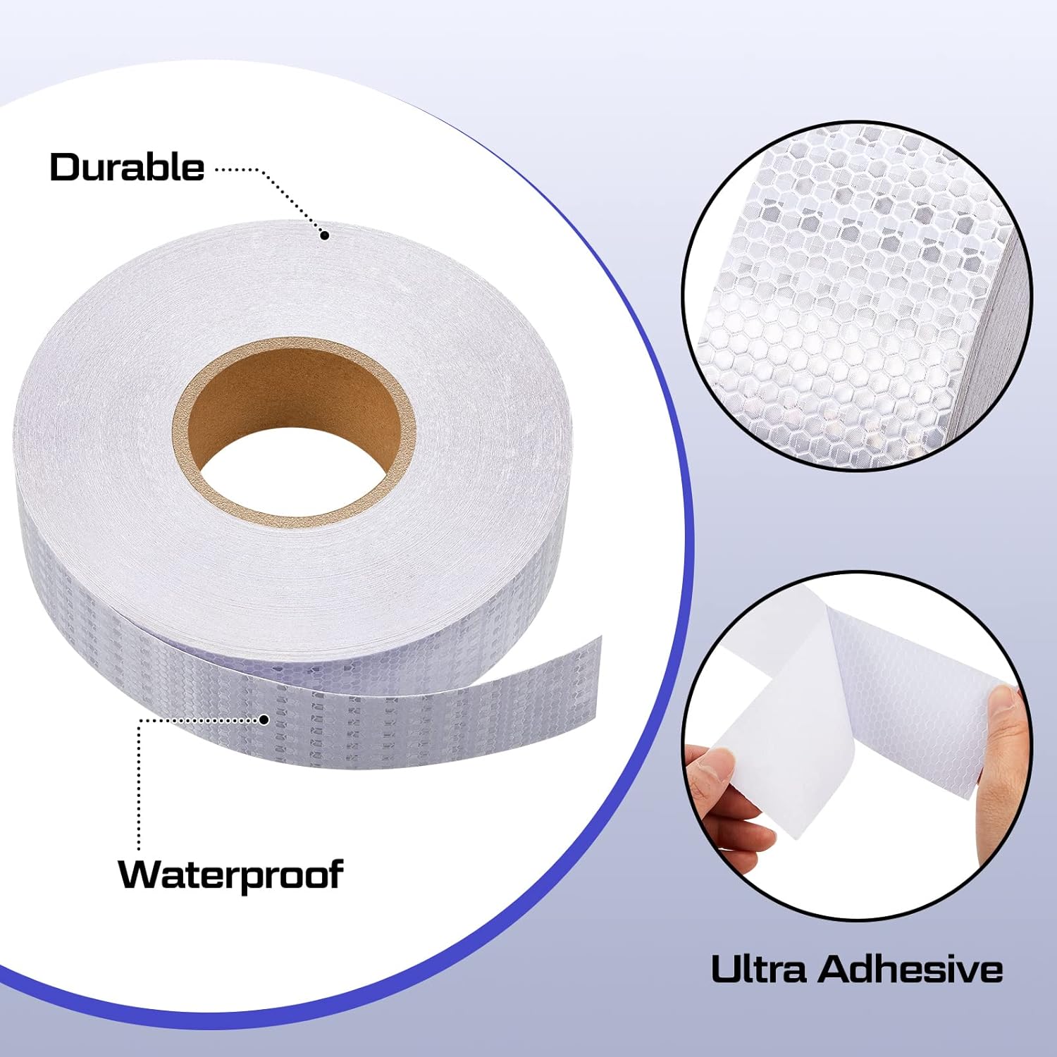 230 Ft Driveway Basketball Tape Outdoor Court Adhesive Marking Lines for Tennis Badminton Parking Floor Pavement Indoor, 2 in Wide (White, PVC) White - Image 6