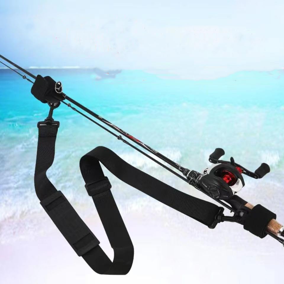 Fishing Rod Carry Strap，Sling Band Adjustable Shoulder Belt Tackle Holder，Nylon (2) - Image 2
