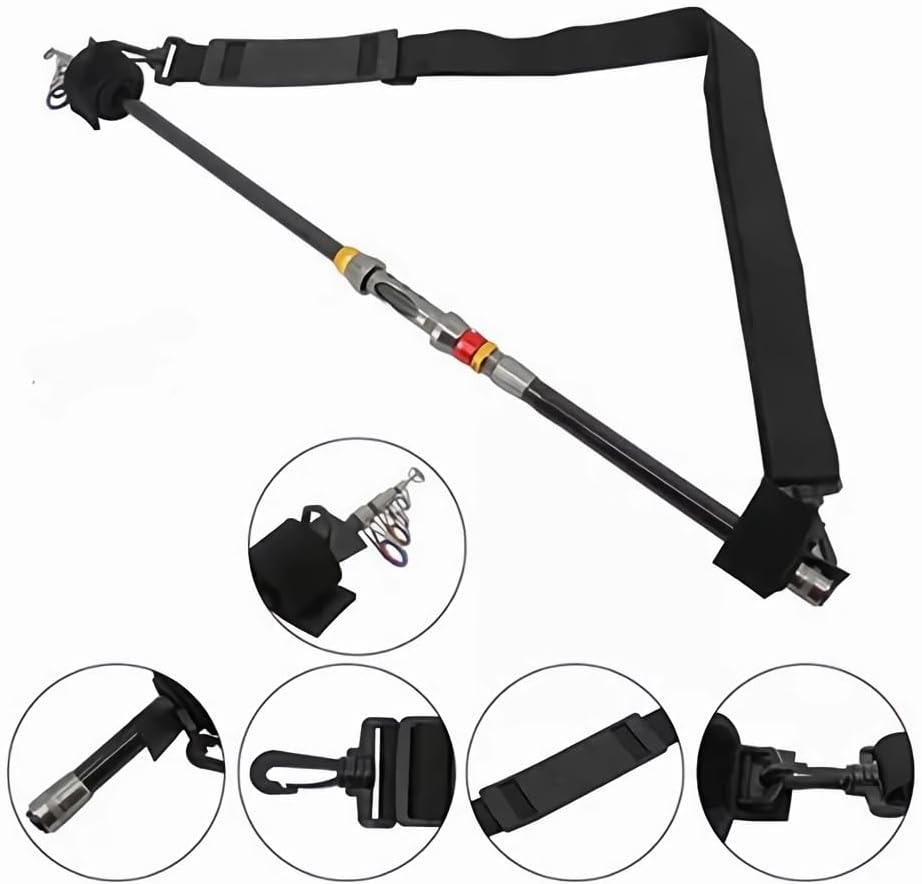 Fishing Rod Carry Strap，Sling Band Adjustable Shoulder Belt Tackle Holder，Nylon (2) - Image 5