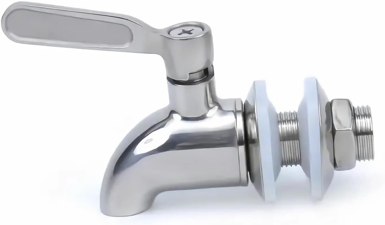 Stainless Steel Beverage Jar Dispenser Replacement Spigot Faucet, For Dispensers - Durable Outdoor Water Faucet Sun Tea Jars, Perfect Parties & Camping 16mm（5/8 inch） - Image 1