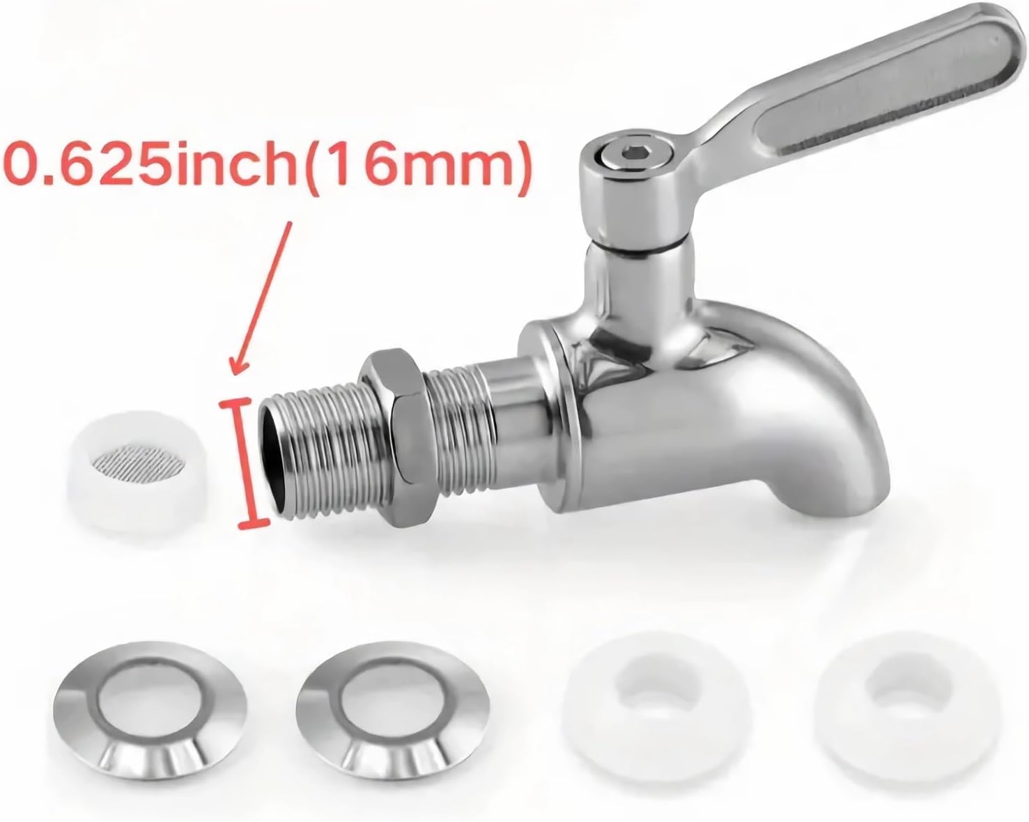Stainless Steel Beverage Jar Dispenser Replacement Spigot Faucet, For Dispensers - Durable Outdoor Water Faucet Sun Tea Jars, Perfect Parties & Camping 16mm（5/8 inch） - Image 4