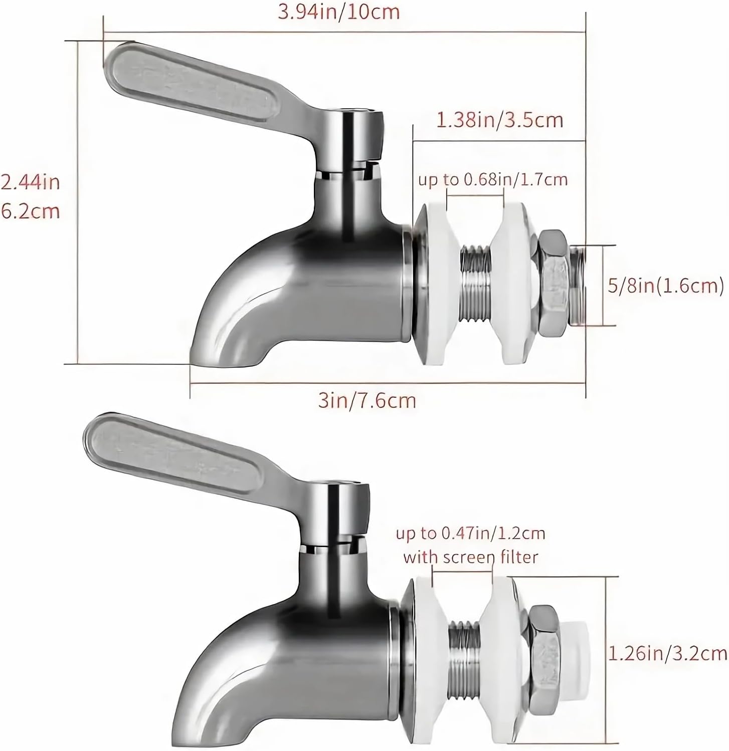 Stainless Steel Beverage Jar Dispenser Replacement Spigot Faucet, For Dispensers - Durable Outdoor Water Faucet Sun Tea Jars, Perfect Parties & Camping 16mm（5/8 inch） - Image 5