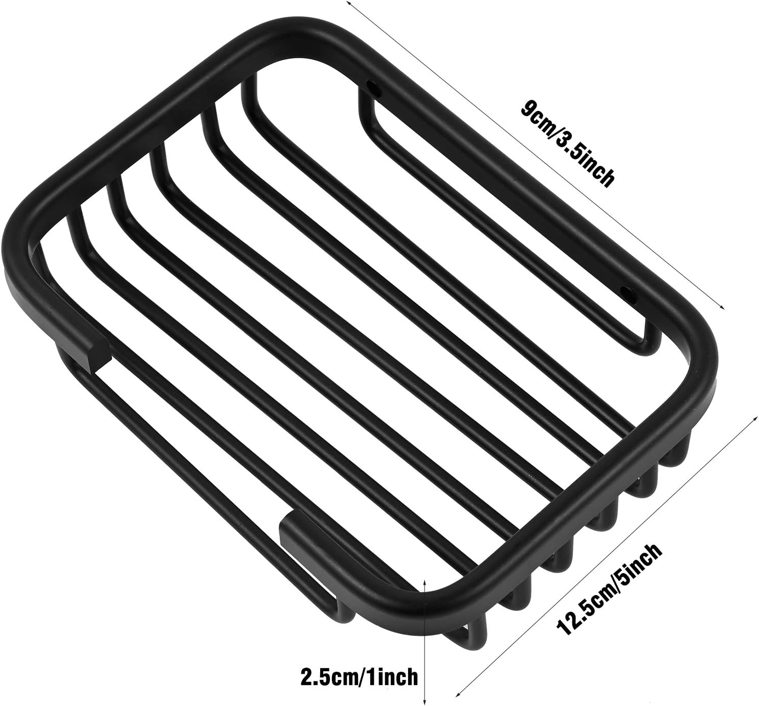 Soap Dish,Premium Dish for Shower, Space Aluminum Wall Mounted Bar Holder Bathroom Shower Kitchen Wall, Drilling Installation or Directly Paste Black 5׳.5ױinch - Image 5
