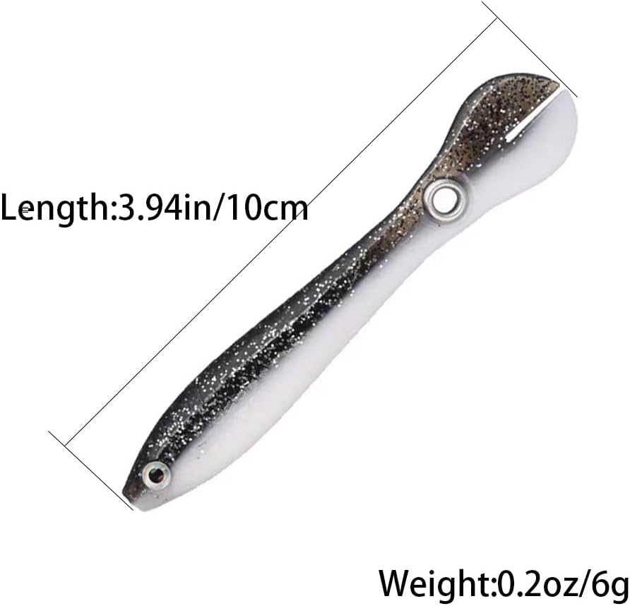 10pcs Soft Bionic Fishing Lure, Plastic Lures, Bass Bait, Freshwater Top Water Saltwater Lures gray - Image 4