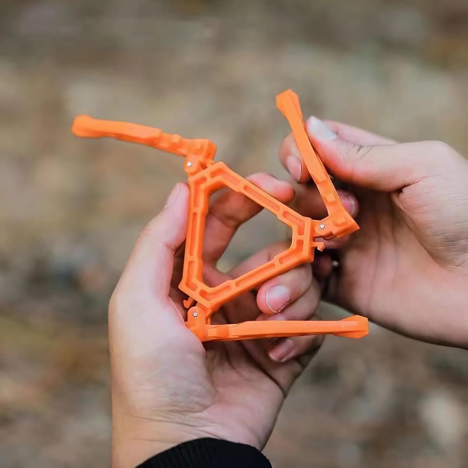 2Pcs Camping Stove Fuel Can Stabilizer, Mini Foldable Outdoor Hiking Cooking Gas Tank Bracket,Foldable Cartridge Canister Tripod (Oranger) - Image 7