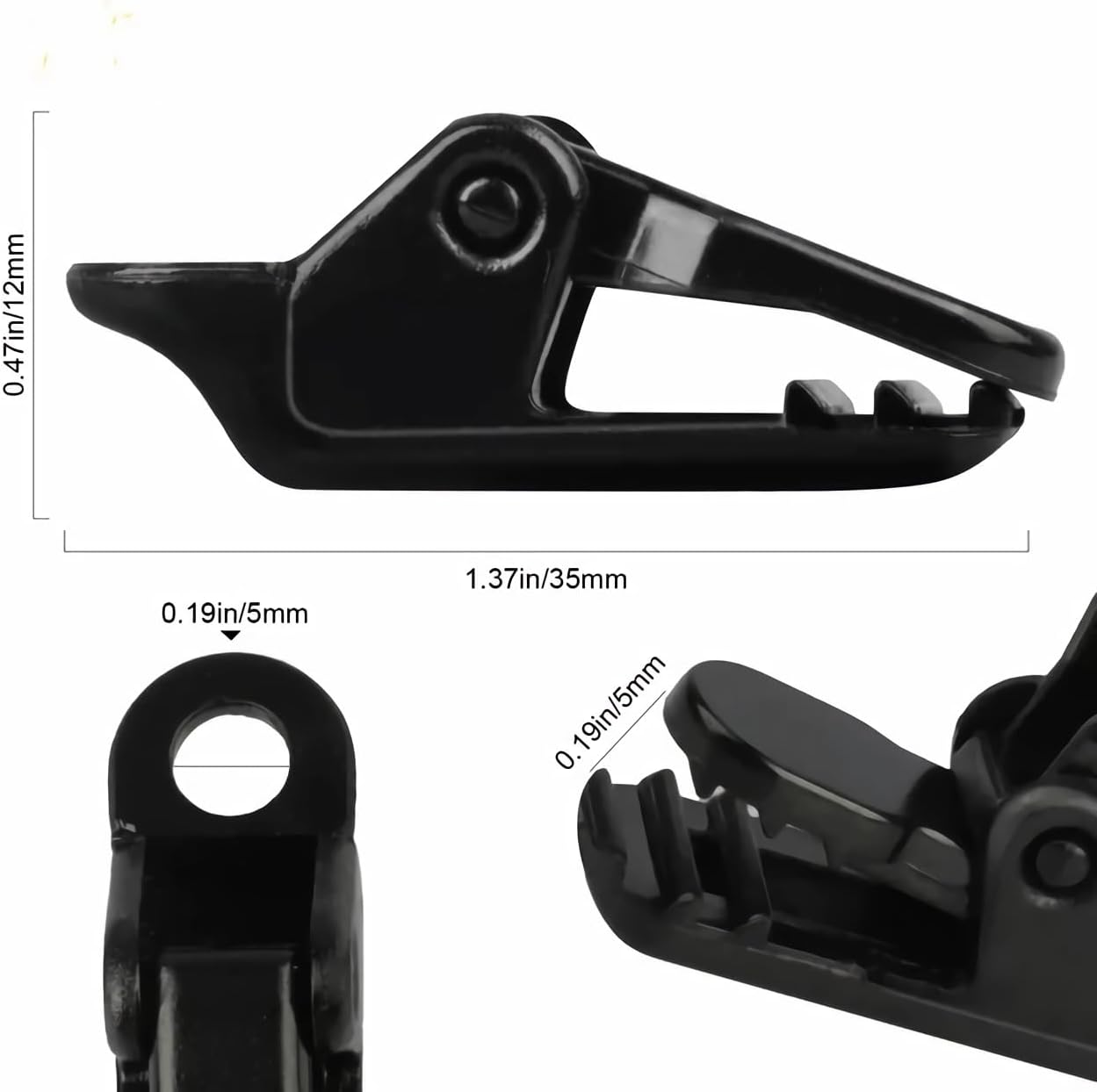 25Pcs Mini Small Camping Tent Tarp Clips, Plastic Crocodile Clip, Windproof Snaps, Awning Clamp for Tarp, Harks - Black - Image 4