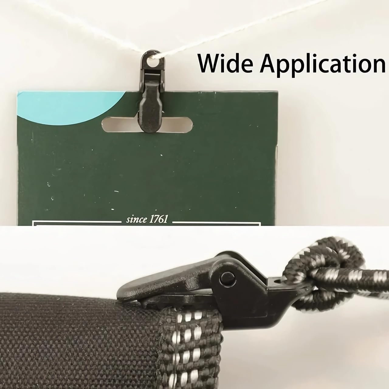 25Pcs Mini Small Camping Tent Tarp Clips, Plastic Crocodile Clip, Windproof Snaps, Awning Clamp for Tarp, Harks - Black - Image 5