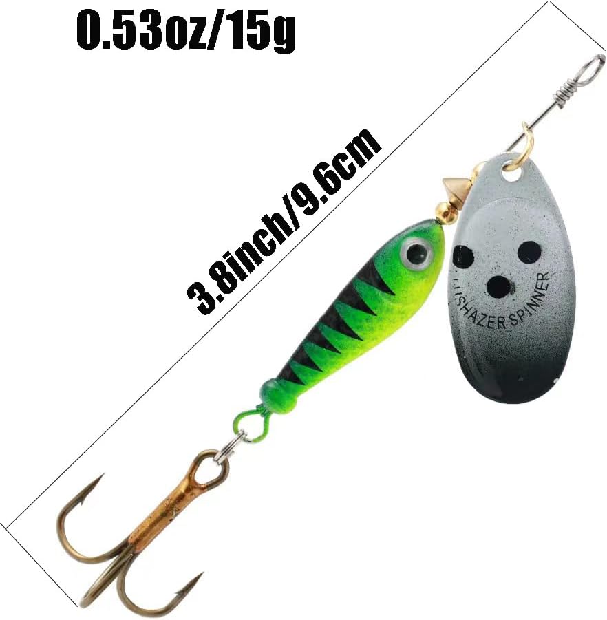 4Pcs Fishing Lure Spinner Baits, Bait Bionic Hard Baits,Metal Rotating Sequin baits for Bass, Trout, Walleye, Northern Pike and Salmon (0.53oz) - Image 4