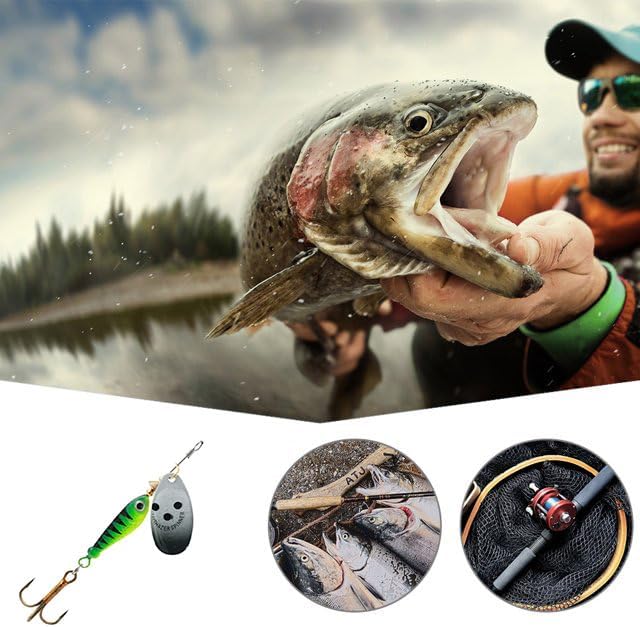 4Pcs Fishing Lure Spinner Baits, Bait Bionic Hard Baits,Metal Rotating Sequin baits for Bass, Trout, Walleye, Northern Pike and Salmon (0.53oz) - Image 5
