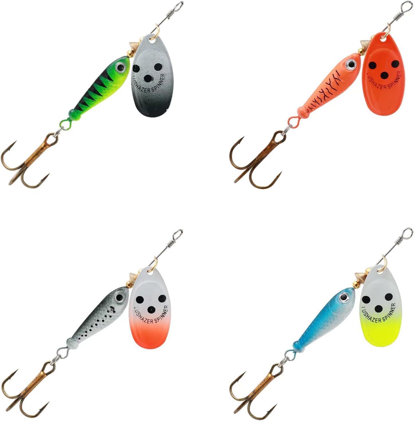 4Pcs Fishing Lure Spinner Baits, Bait Bionic Hard Baits,Metal Rotating Sequin baits for Bass, Trout, Walleye, Northern Pike and Salmon  0.63oz - Image 2