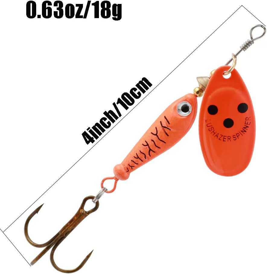 4Pcs Fishing Lure Spinner Baits, Bait Bionic Hard Baits,Metal Rotating Sequin baits for Bass, Trout, Walleye, Northern Pike and Salmon  0.63oz - Image 4