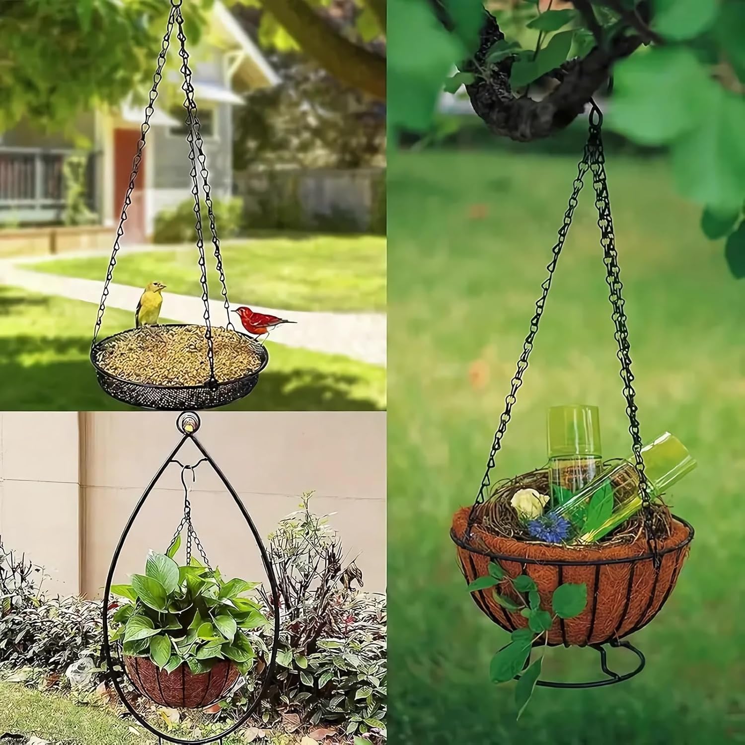 Hanging Basket Chain, 3 Sets Plant Hanger Metal Chains with Clips for Flower Pots, Planters, Bird Cage, Lanterns(Black) (Clips) - Image 7