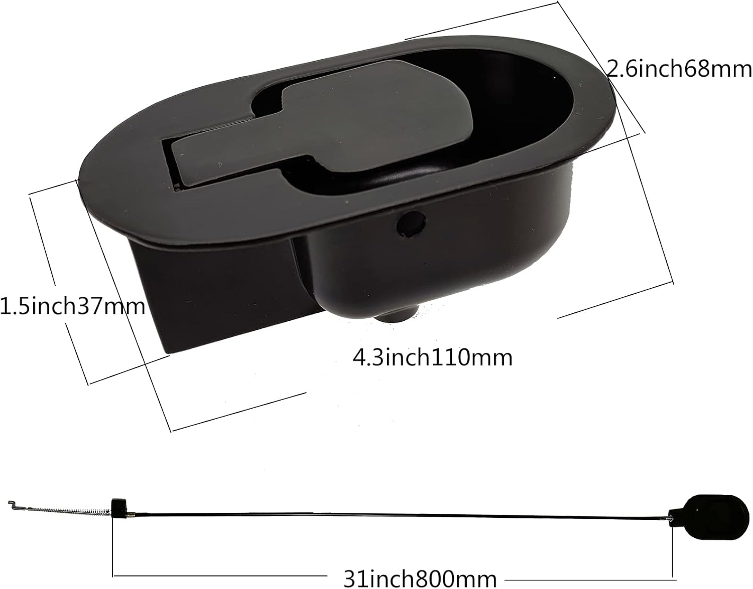 1PC Metal Recliner Handle Replacement Parts ,Premium with Cable, Compatible Most Major Couch Sofa Chair Furniture (1) - Image 3
