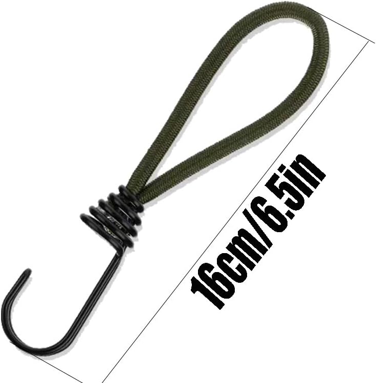 8PCS Bungee Cords with Hooks, Mini Cords, Rubber Short Straps,for Camping Trucks Car Awning Cover Canopies Pool (Blackish Green) Blackish Green - Image 4