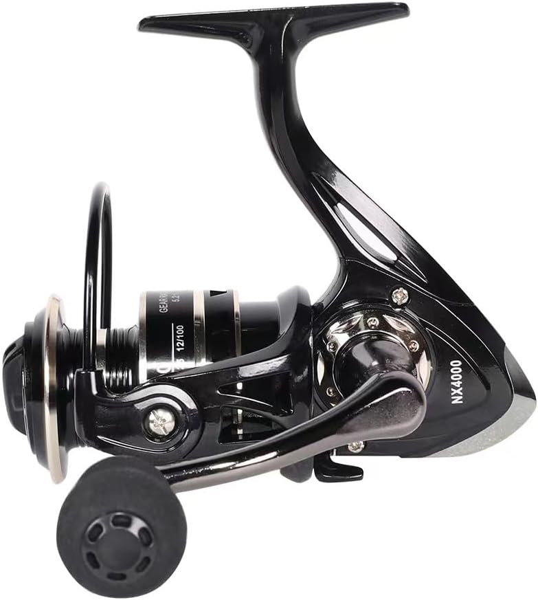 Spinning Reel, Fishing Reel,NX2000-NX7000 Series, Right/Left Handle, EVA Grip, Corrosion-Resistant, Aluminum Spool, Black - Image 3