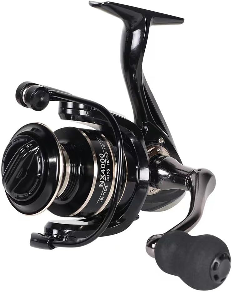 Spinning Reel, Fishing Reel,NX2000-NX7000 Series, Right/Left Handle, EVA Grip, Corrosion-Resistant, Aluminum Spool, Black - Image 4