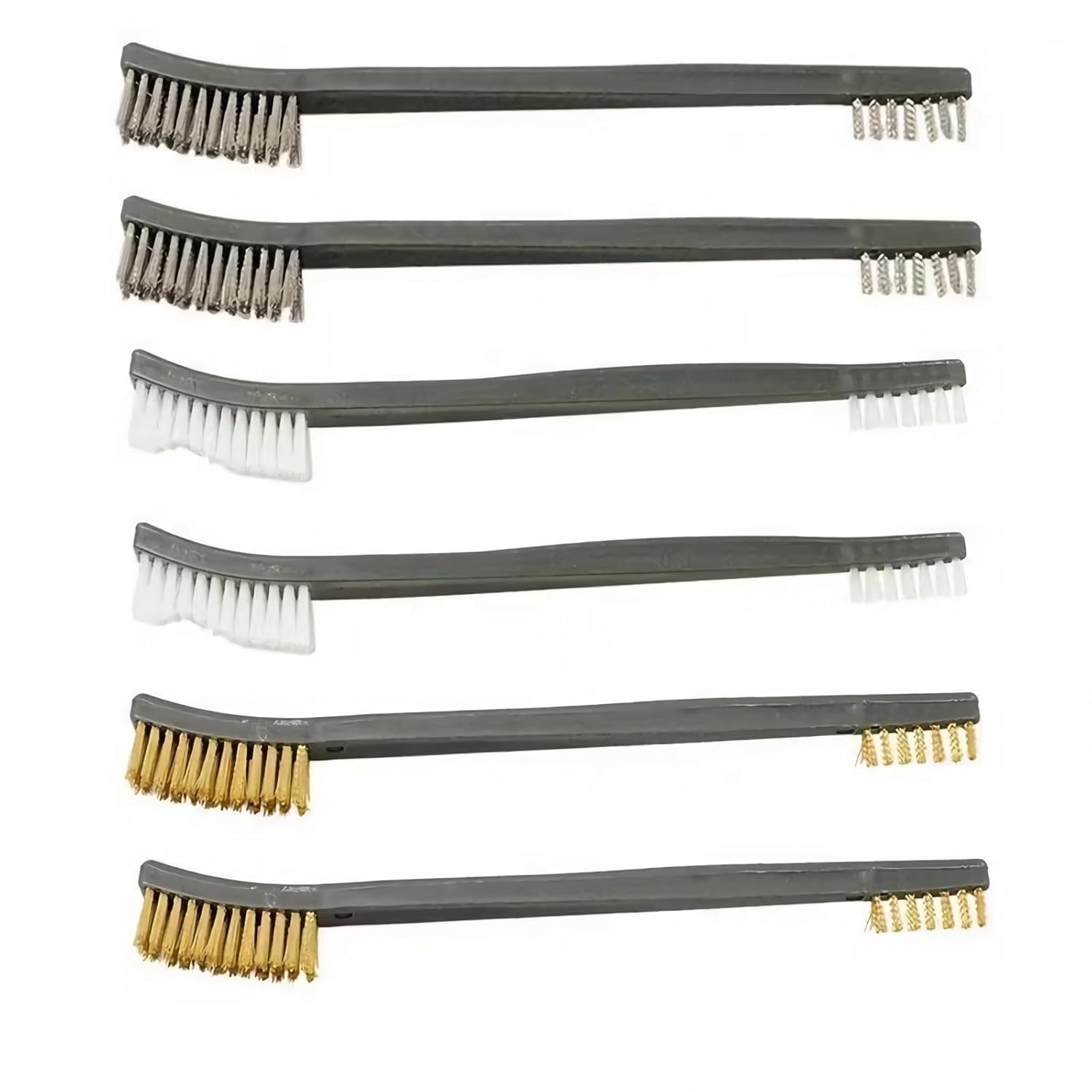 6Pc Mini Wire Brush Set, Steel Brass Nylon Cleaning Polishing Metal Rust Tools, Suitable for Paint Dirt - Image 1